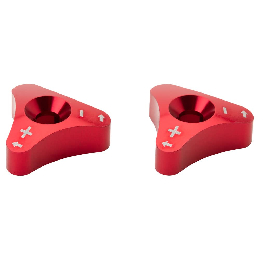 Tusk Billet WP Fork Adjuster Knobs - Red Anodized Aluminum Motorcycle Suspension Parts for Off-Road & Dirt Bikes - Perfect for Trail Riding & Motocross Racing