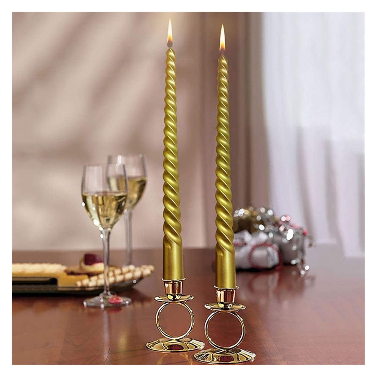 12PCS 10 Inch Dripless Taper Candles - Long Smokeless Scented Candles for Birthday, Romantic Proposal, Holiday Decor (Pink) | Elegant Dinner Parties, Wedding Centerpieces, Christmas Table Settings