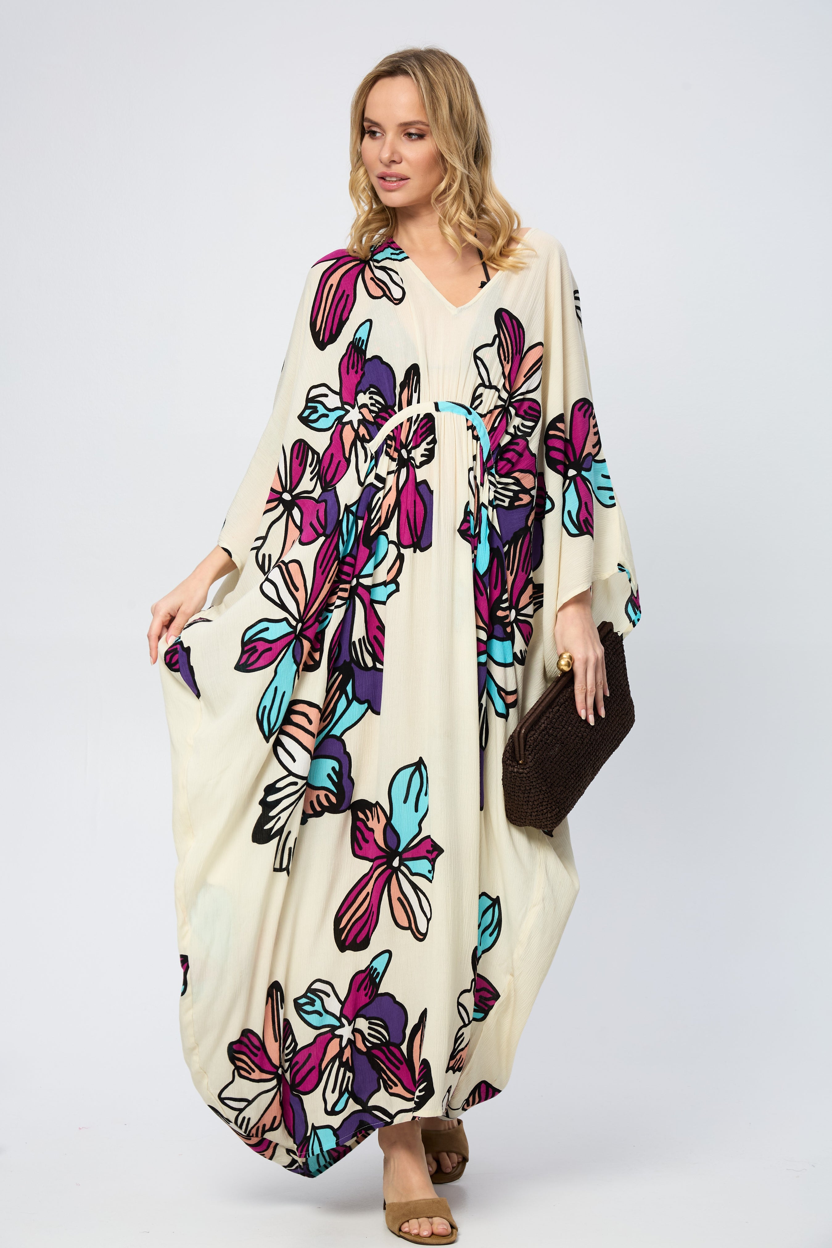 Stylish Tropical Sun Kaftan Dress - Flowy Beach Cover Up for Women | Perfect for Poolside, Vacation & Summer Outfits