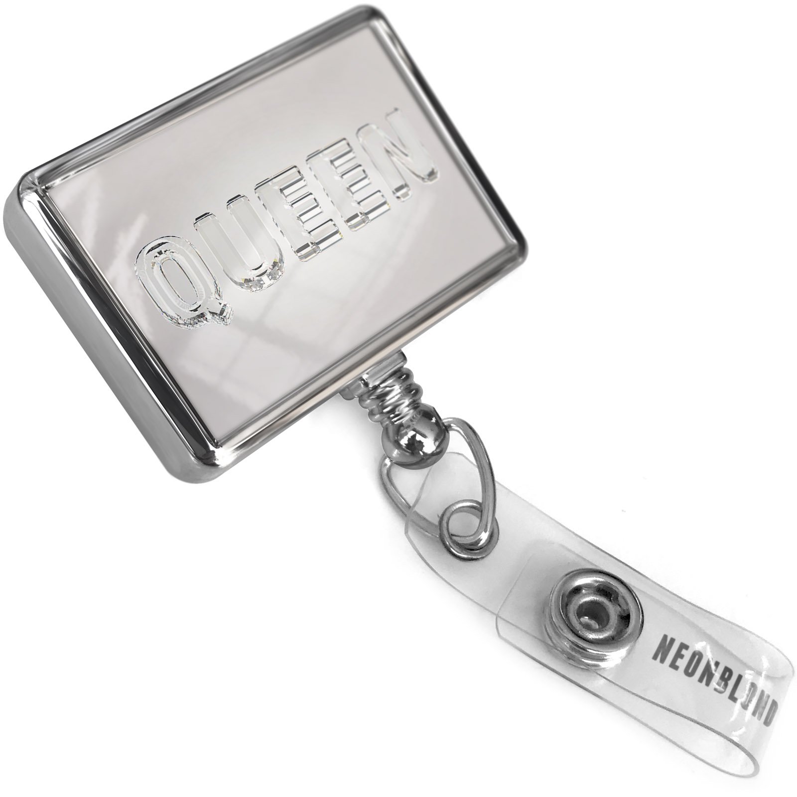 Retractable ID Badge Reel with Diamond Design & Belt Clip for Work & Events