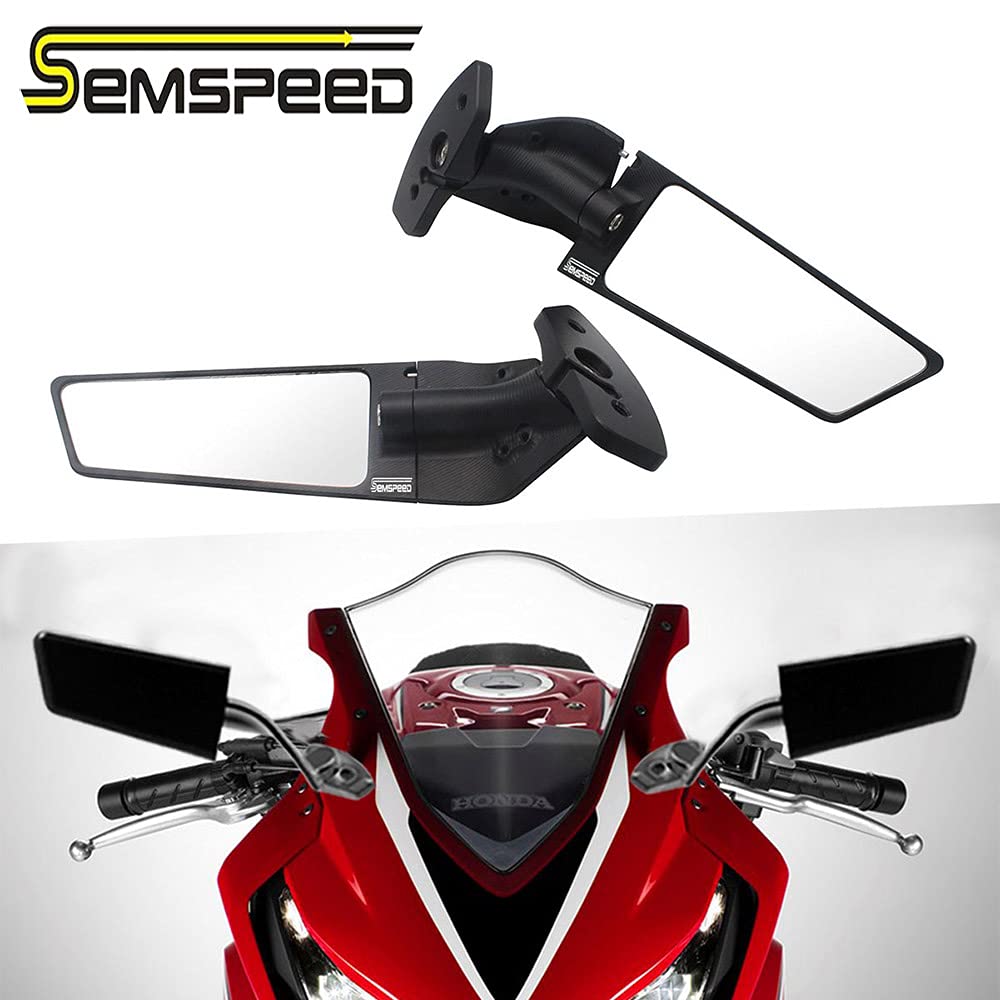 Honda CBR250R CBR300R CBR500 CBR650F CBR650R Motorcycle Rearview Mirrors - Adjustable Wind Wing Side Mirrors for Better Visibility | Perfect for Street Riding and Commuting