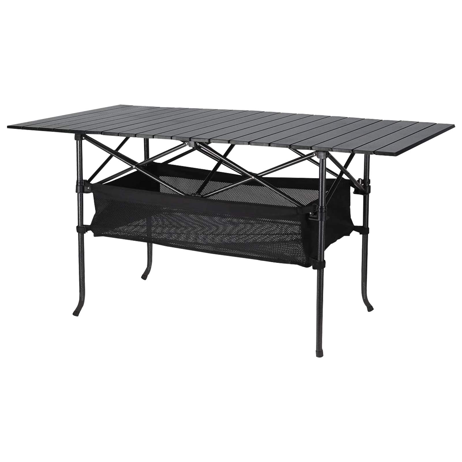 Growsun Portable Folding Camping Table with Carry Bag - Lightweight Aluminum Roll-Up Picnic Table for Indoor, Outdoor, Beach, Backyard, BBQ, Party, Patio - Perfect for Camping Trips, Tailgating & Family Gatherings