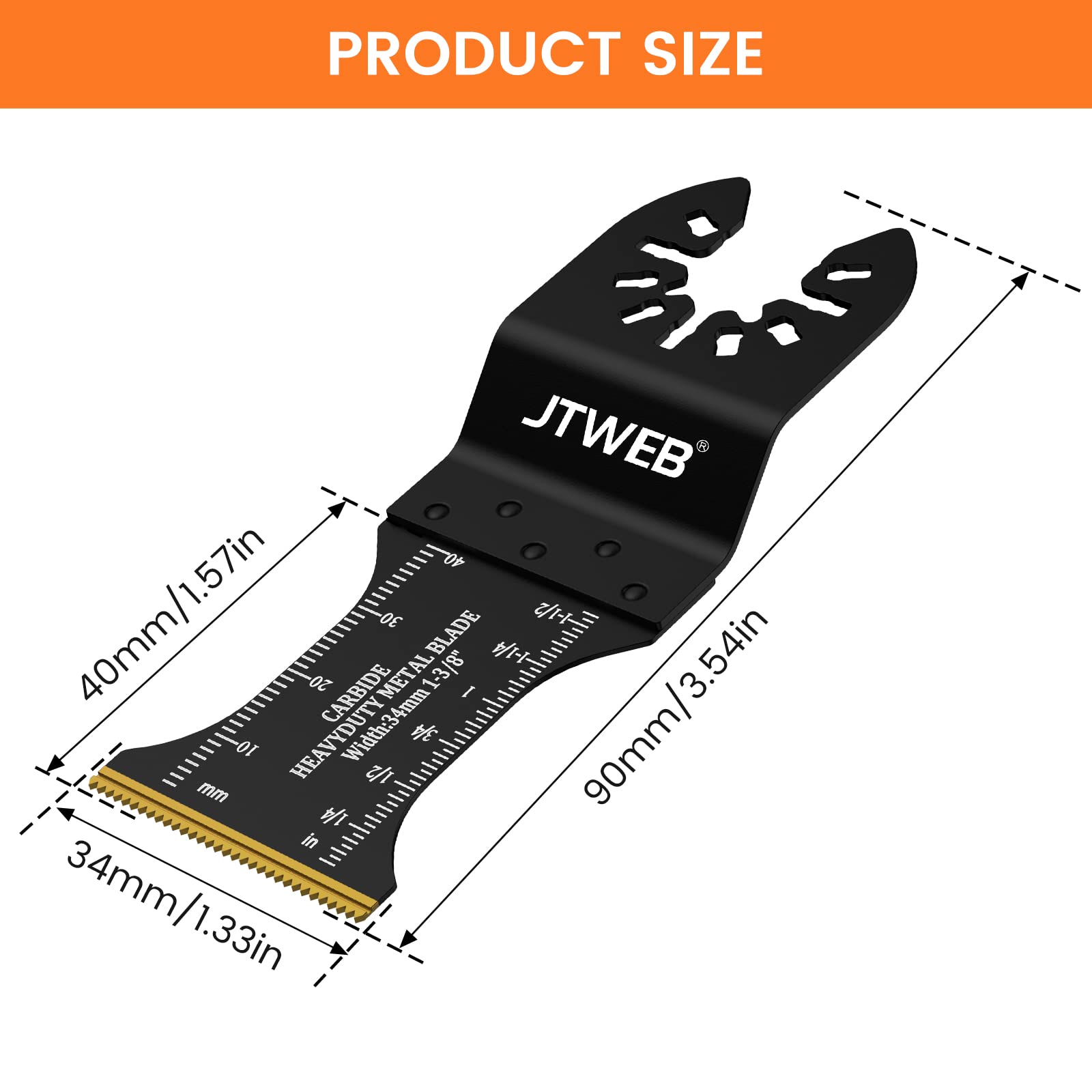JTWEB Carbide Oscillating Blades Kit - Heavy Duty for Hard Materials & Metal - DIY & Construction Use