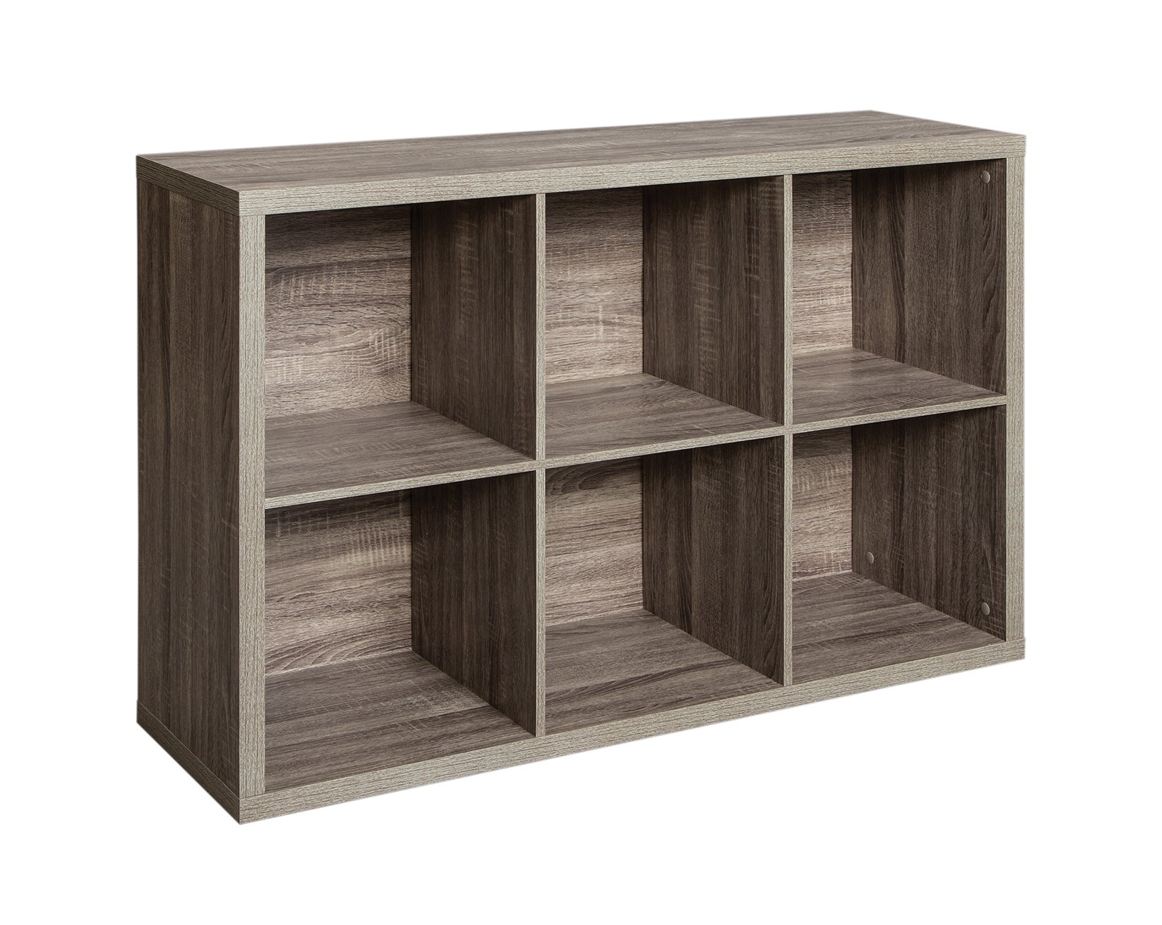 ClosetMaid 6-Cube Storage Shelf Organizer - Wooden Bookshelf with Back Panel for Bedroom, Living Room & Office - Easy Assembly Weathered Gray Home Organization Solution