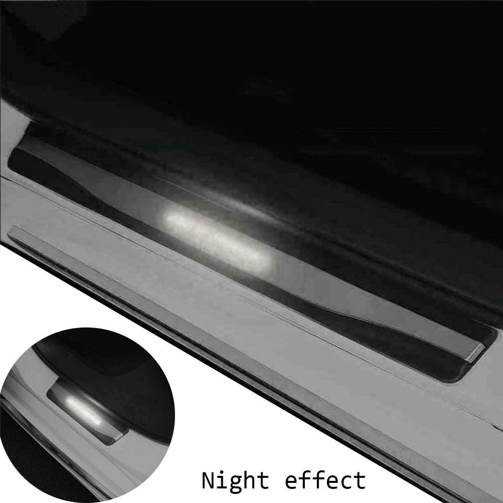 Premium Stainless Steel LED Door Sill Plates - 4PC Set for 2018-2020 Honda Accord 10th Gen | Bright White Light | Anti-Scratch Protection | Easy Installation | Perfect for Car Customization & Nighttime Visibility