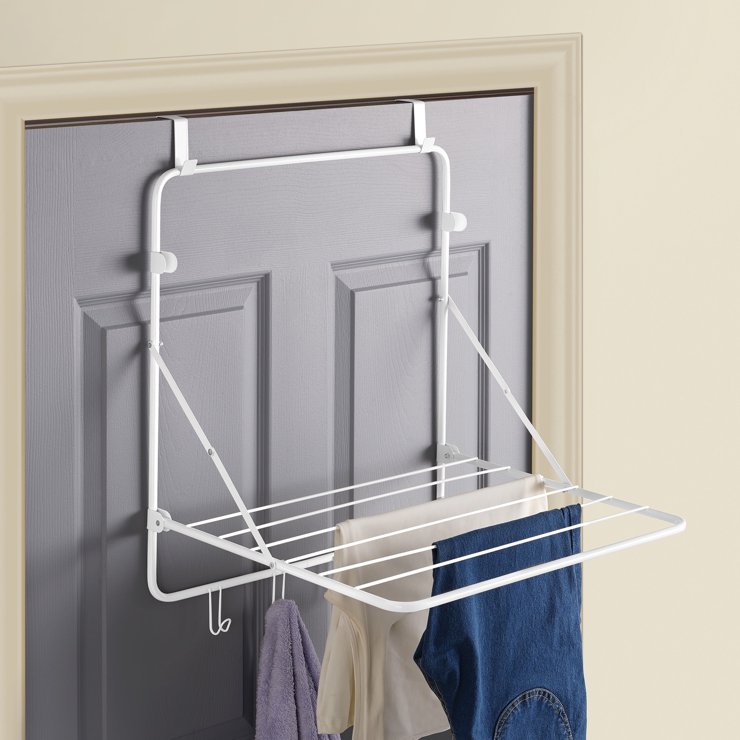 Over-the-Door Drying Rack - Space Saving Clothes Drying Organizer for Laundry Room, Bathroom & Small Apartments | Perfect for Towels, Delicates & Wet Clothes