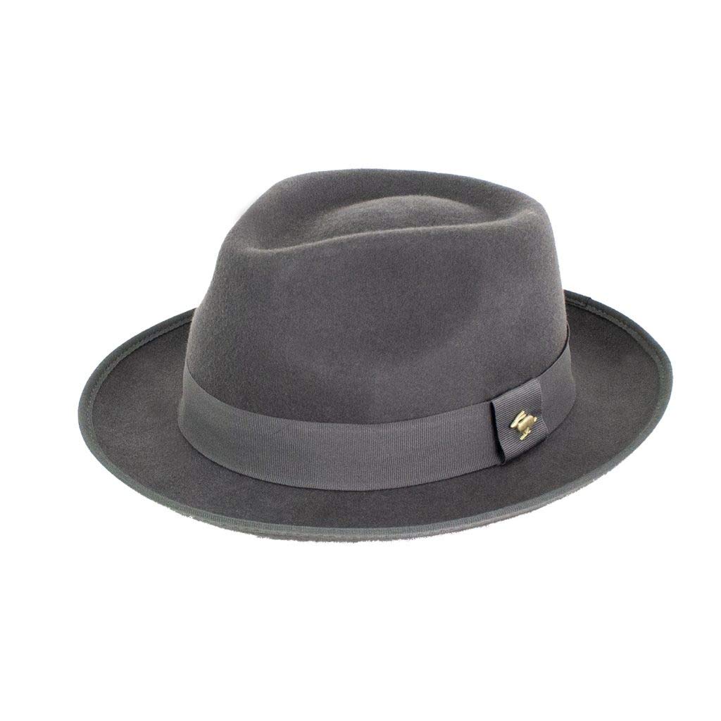Peter Grimm Silver Felt Fedora Hat for Men - Elegant Formal & Casual Wear