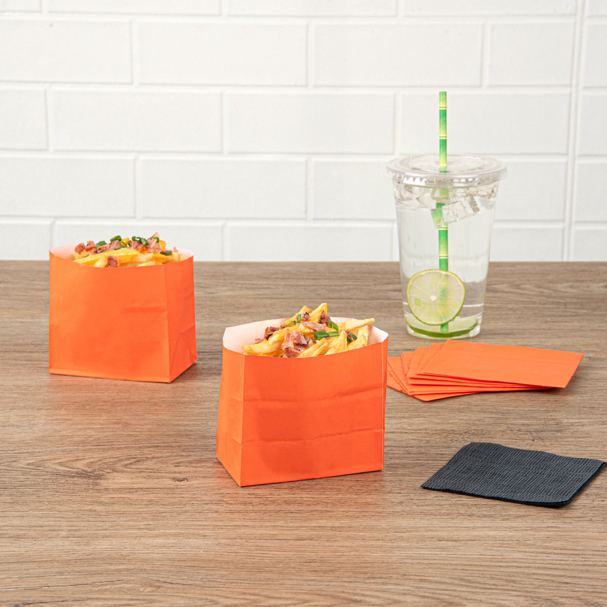 Eco-Friendly Orange Paper Snack Bags 3.75