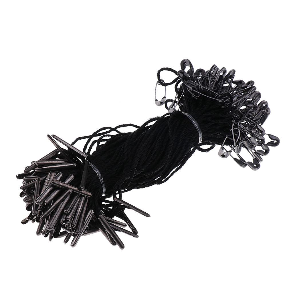 100pcs Black Clothing Tagging Pins with Pin Closure - Secure & Durable for Retail, Boutique & Garment Labeling