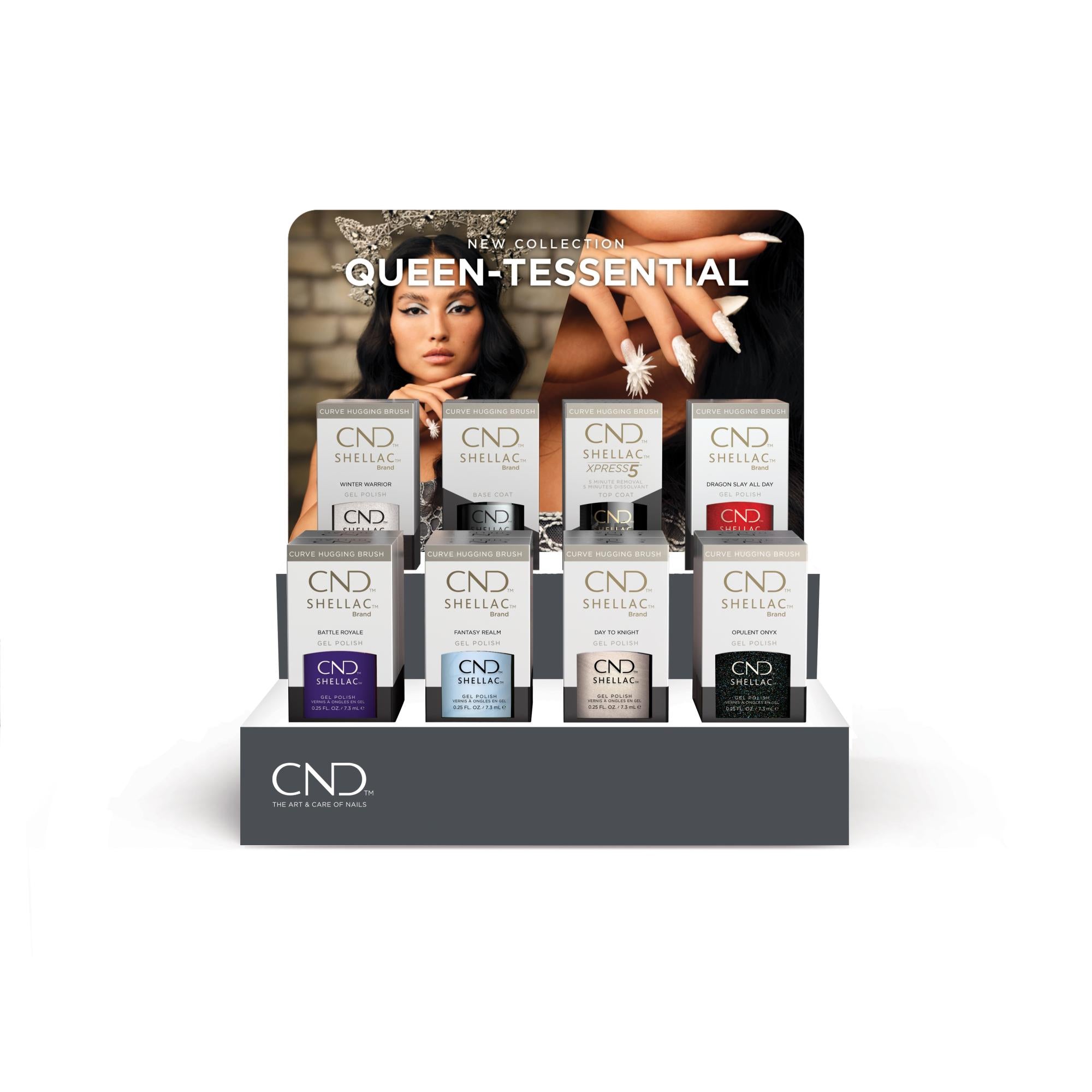 CND Shellac Nail Polish Set - 16 Piece Queen Tessential POP Display for Salon & Home Manicures | Professional Gel Polish Kit for Nail Artists & DIY Enthusiasts | Perfect for Nail Salons, Home Use & Gift Giving