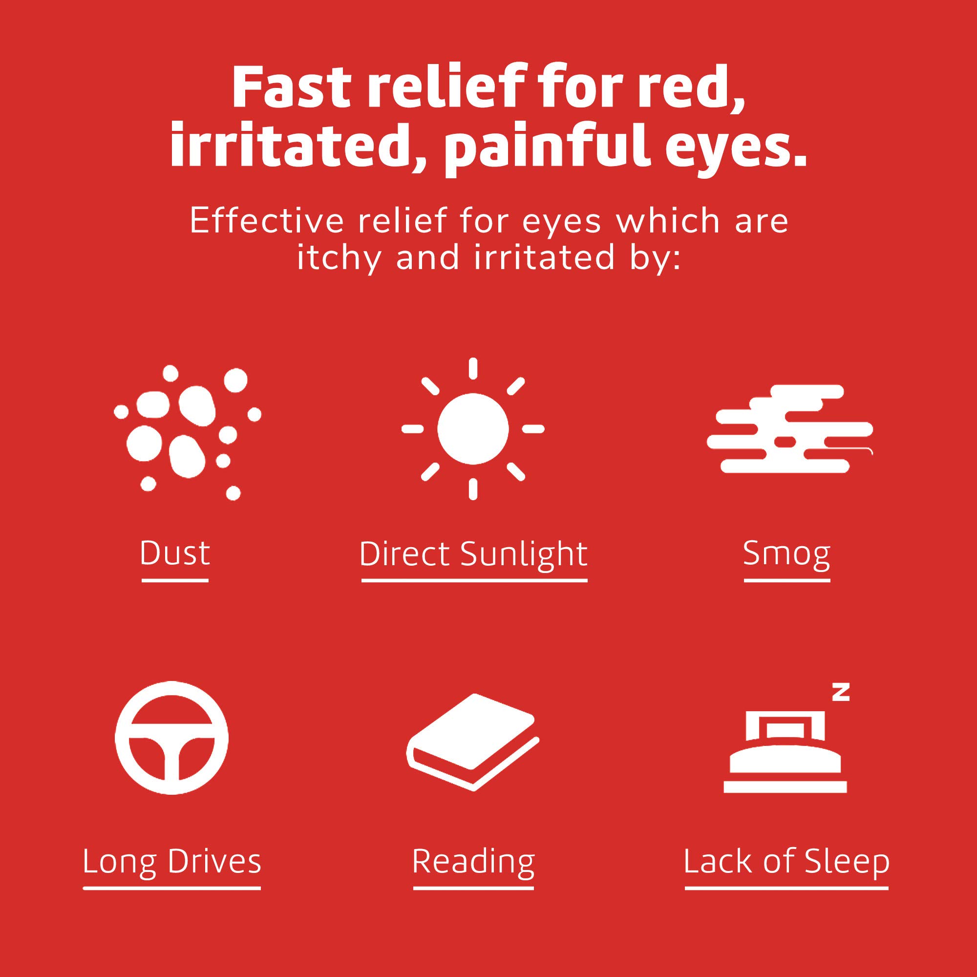 Ocusan Eye Drops for Red Eyes Relief - Fast Acting Soothing Drops for Dry, Irritated Eyes - 0.5 FL Oz (Pack of 1) - Perfect for Contact Lens Wearers, Allergies & Computer Eye Strain