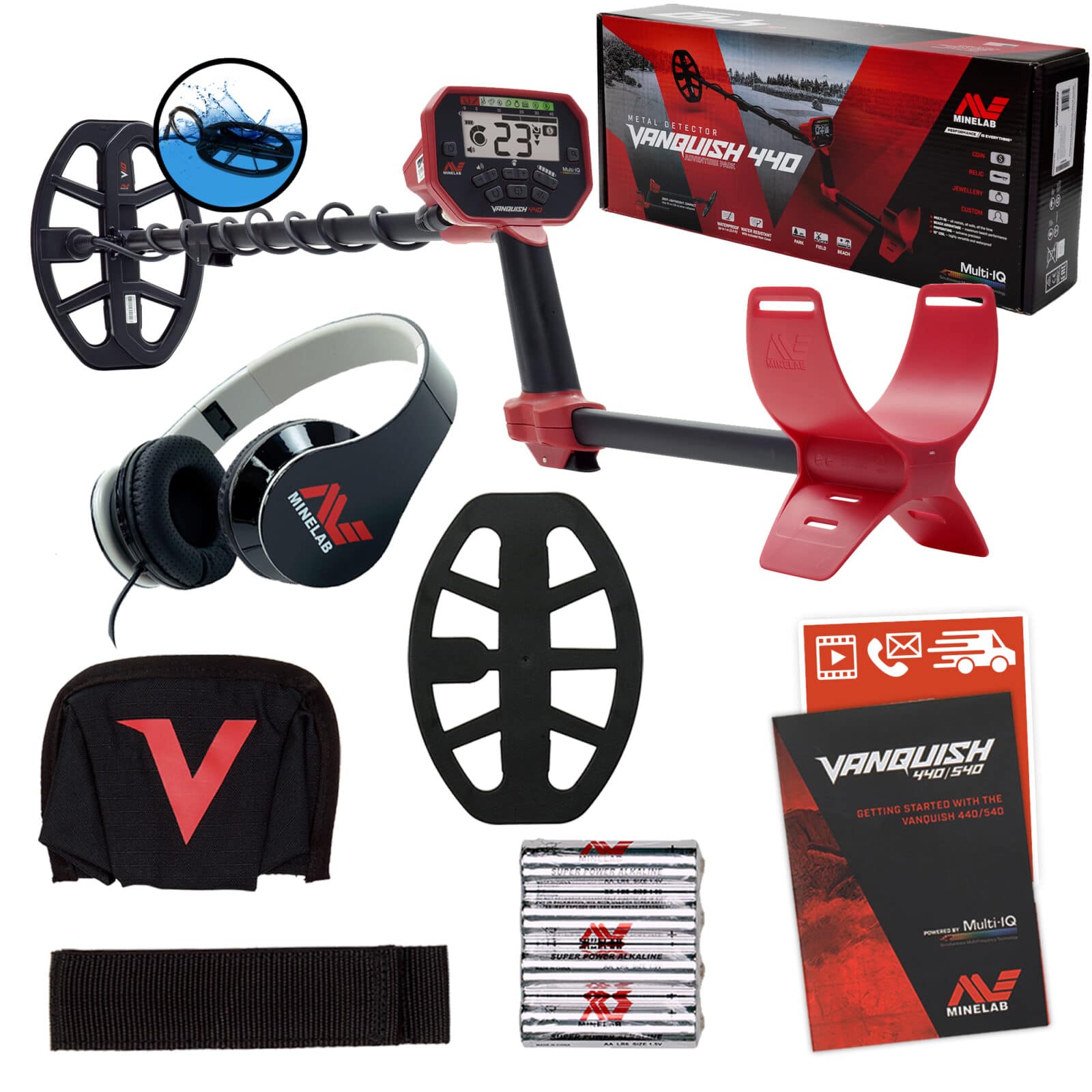 Minelab VANQUISH 440 Waterproof Metal Detector with Multi-IQ Technology for Treasure Hunting, Beach, Park & Gold Detection - Perfect for Beginners & Professionals