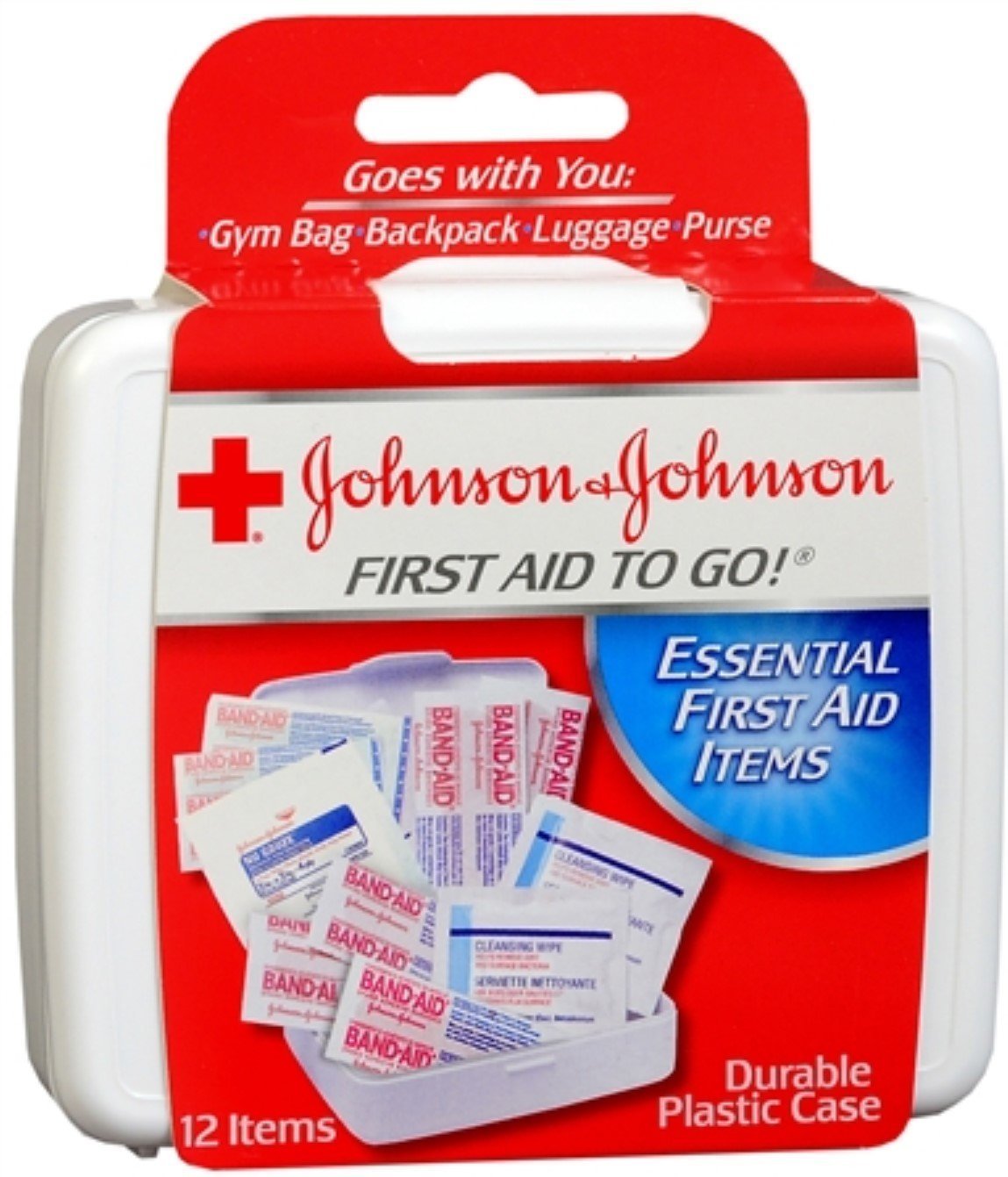 Mini First Aid to Go Kit - 12 Piece Portable Emergency Medical Supplies in Plastic Case (Set of 4) | Perfect for Travel, Home, Office & Car Safety