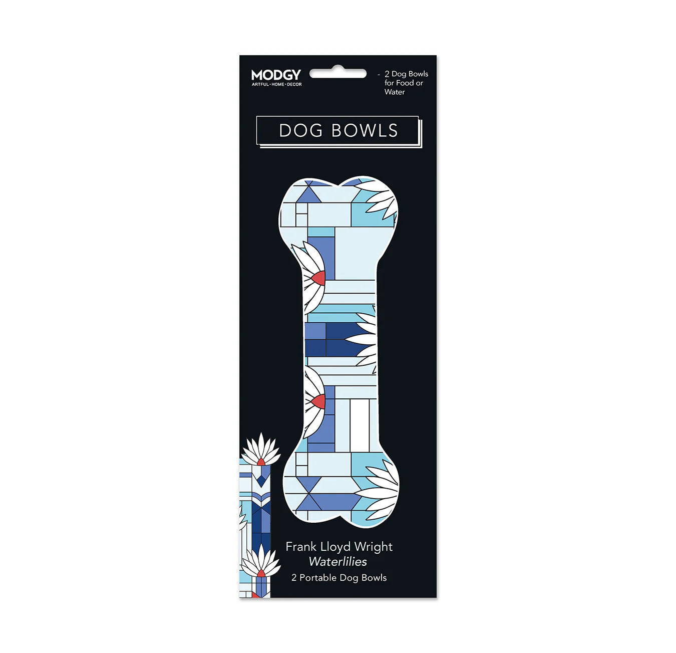 Non-Slip Waterlilies Dog Bowl - Pet Feeding Dish with Anti-Spill Design for Small & Large Dogs - Perfect for Indoor/Outdoor Use at Home, Travel, or Camping