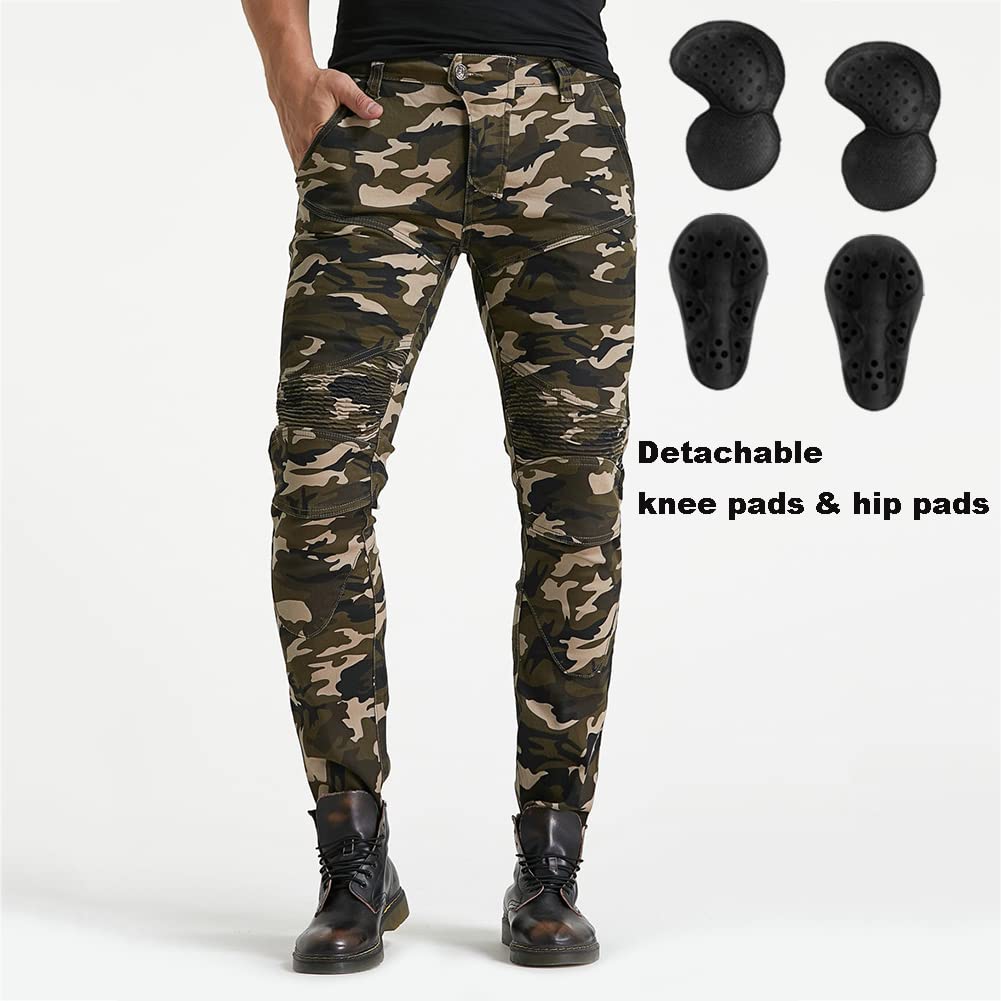 **Men's Motorcycle Riding Pants - Biker Jeans for Sports & Work - Durable Motorbike Trousers for Commuting & Adventure Riding**
