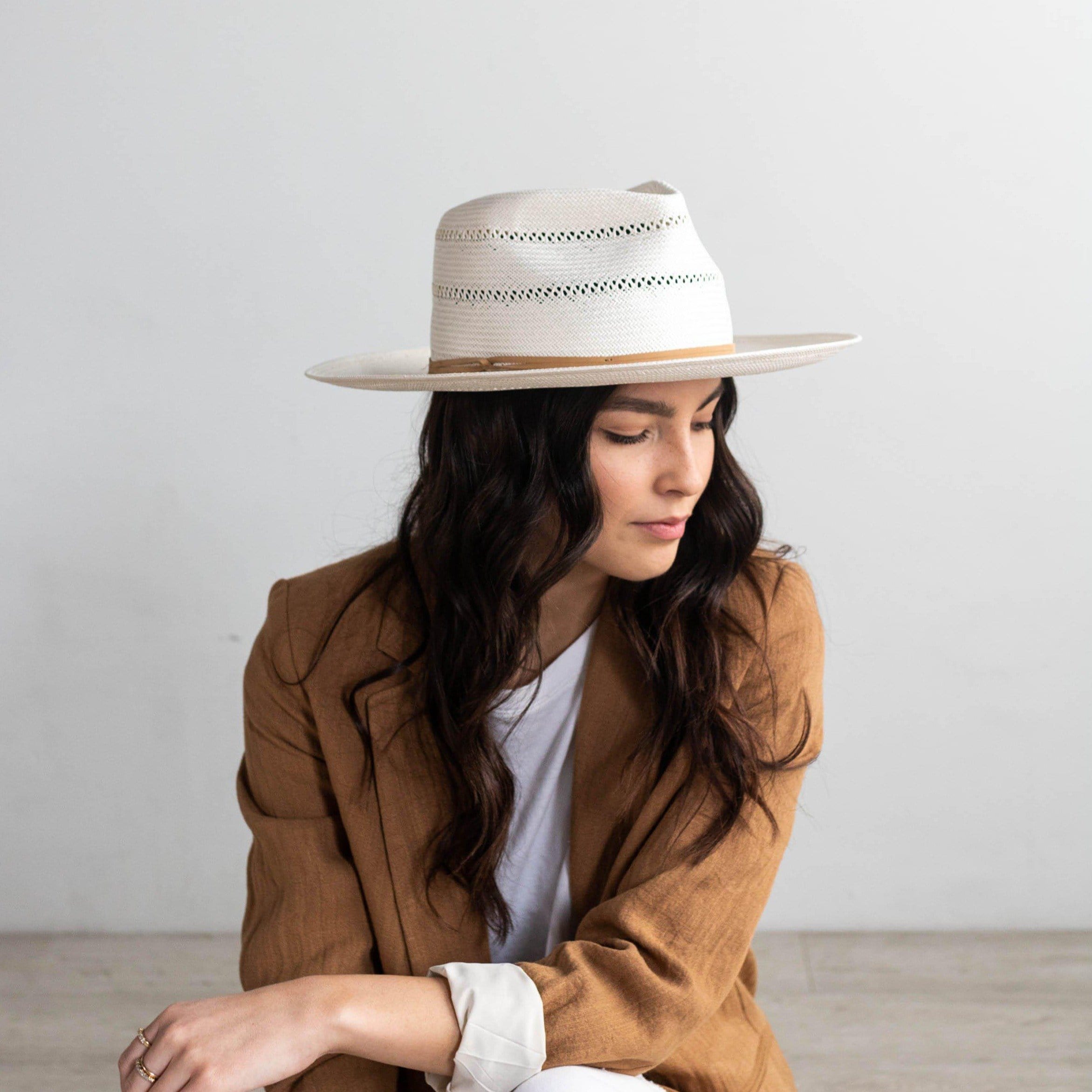 Arlo Rancher Fedora Straw Hat for Men - Western Cowboy Hat with Wide Brim - Sun Protection Summer Hat for Outdoor, Rodeo, and Country Music Festivals