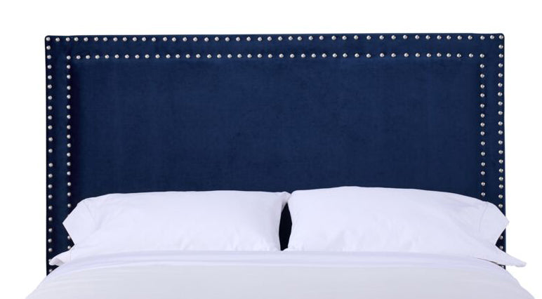 Chloe Full Size Headboard in Navy Blue - Upholstered Bed Frame Headboard for Bedroom Decor and Cozy Home Styling