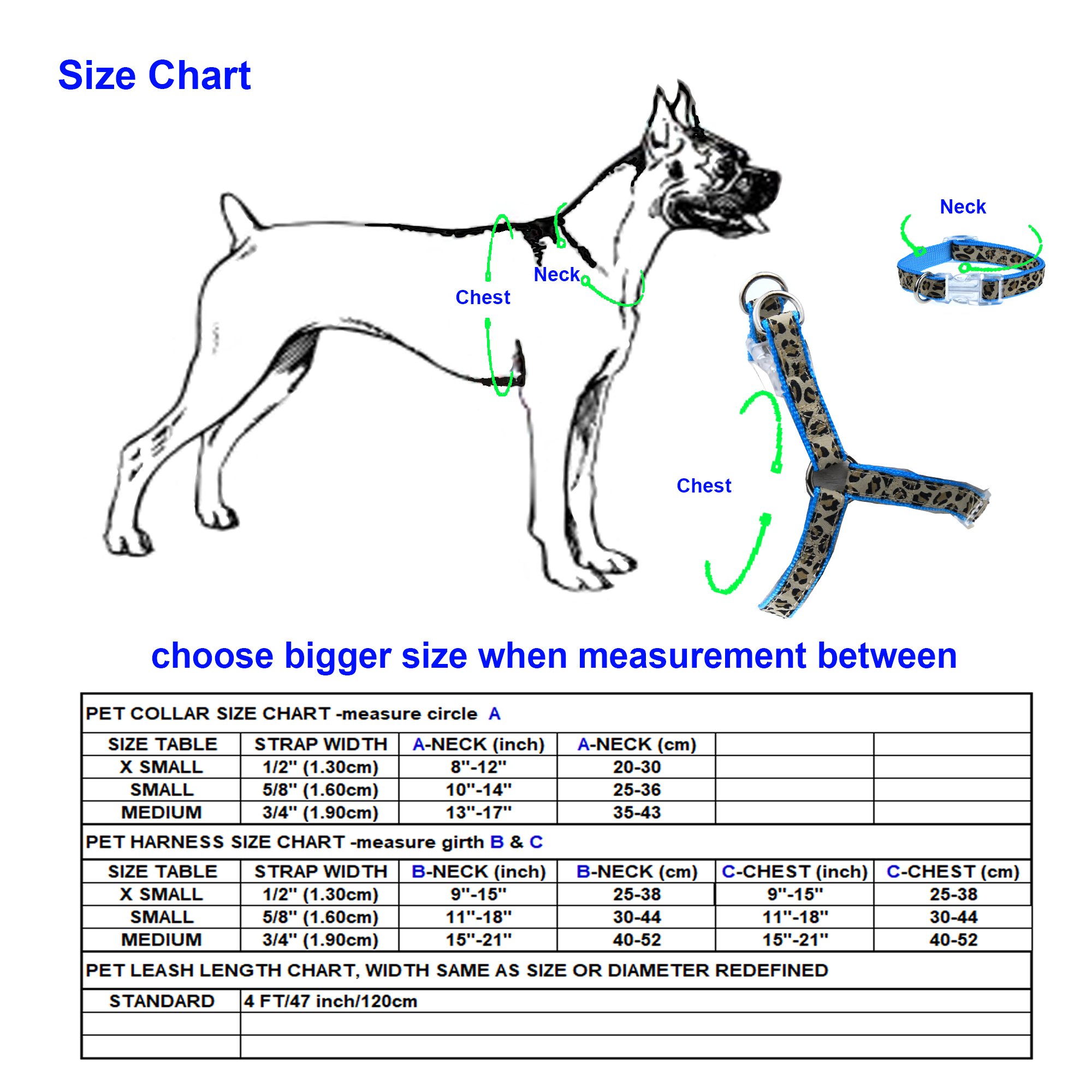 Mile High Life Dog Collar, Harness and Leash Set - Leopard Print Pet Accessories for Small Medium Large Dogs | Durable Nylon Walking Gear for Daily Walks, Training & Outdoor Adventures