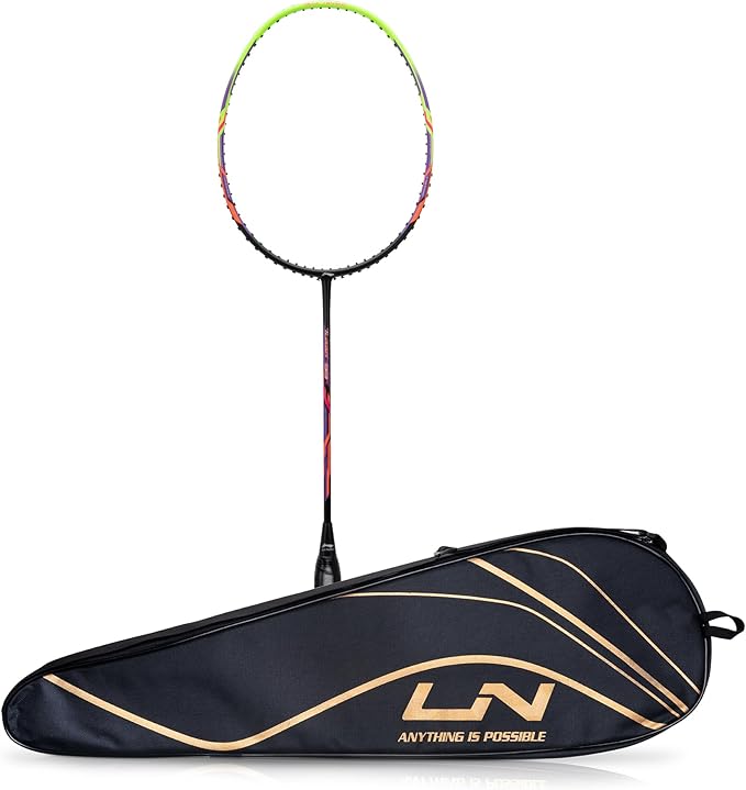 Li Ning Turbo 99 Professional Badminton Racket - Prestrung Carbon Fiber Shuttlecock Racket for Advanced Players | Perfect for Tournaments & Training Sessions