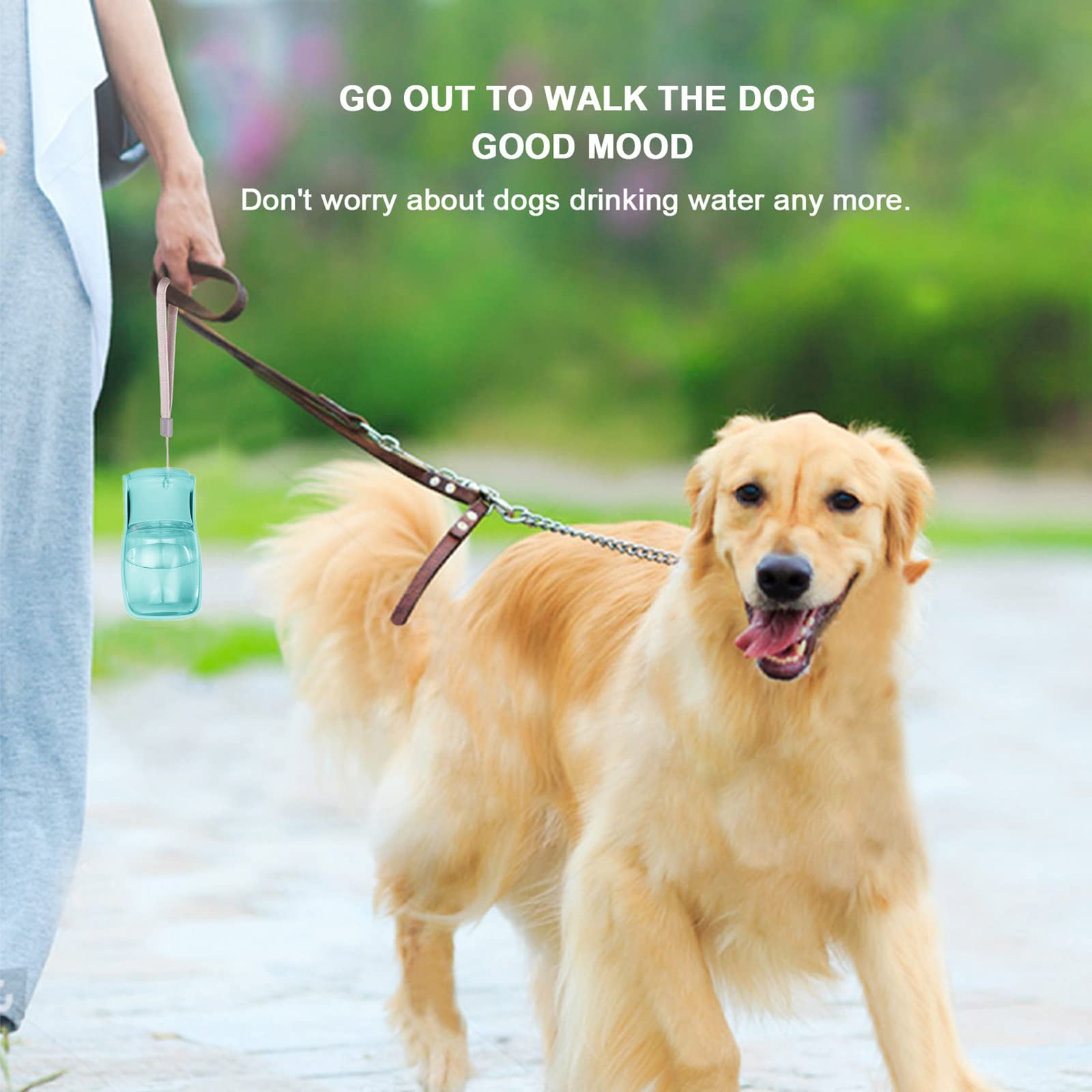 Portable Dog Water Bottle with Foldable Dispenser - Leak Proof & BPA Free Travel Water Bottle for Dogs & Cats | Outdoor Walking, Hiking, Camping, Beach & Travel Accessories (Blue)