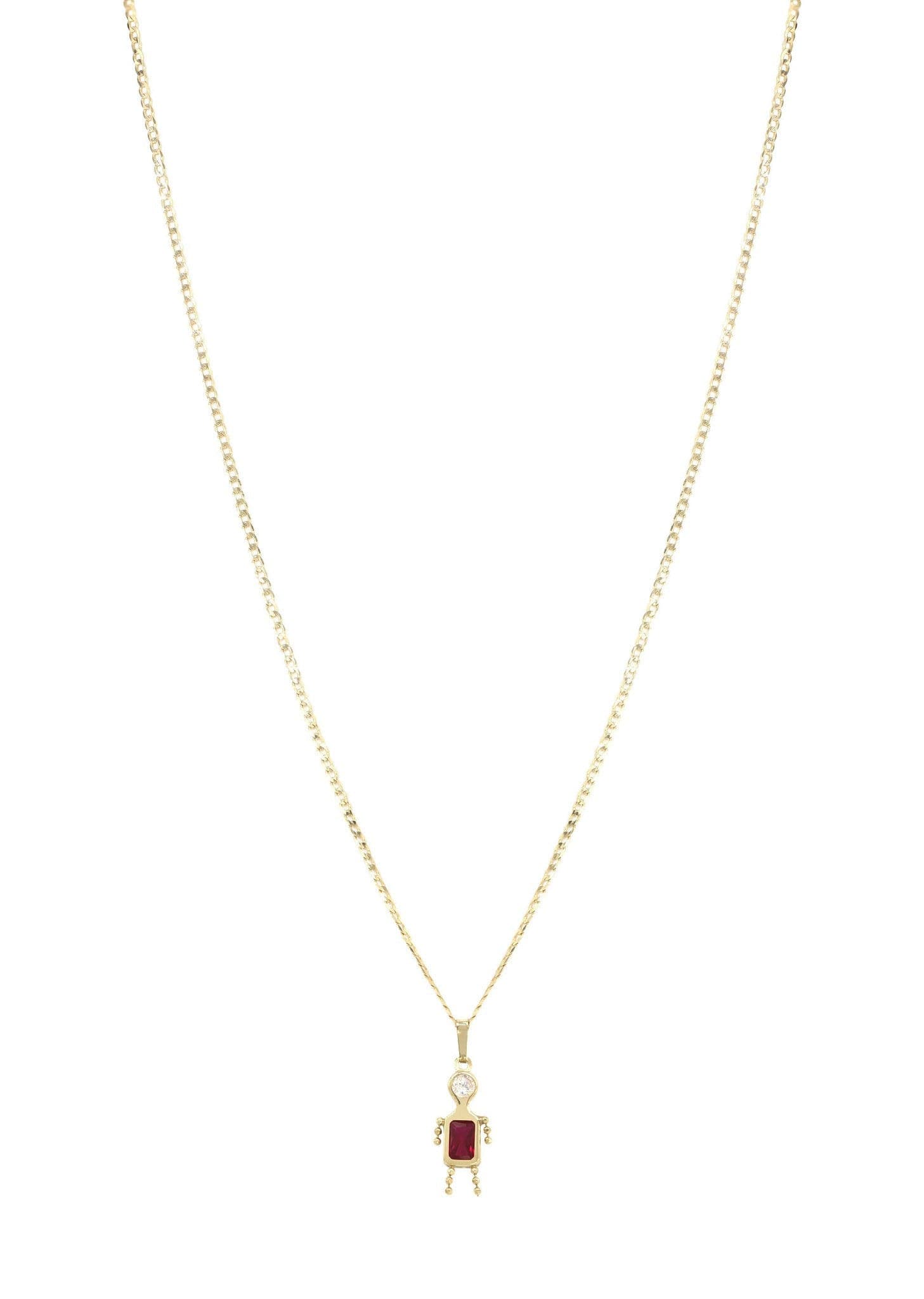 10K Yellow Gold Necklace with Cubic Zirconia - Elegant Children's Jewelry (5.8g) | Perfect for Birthdays, Gifts & Special Occasions