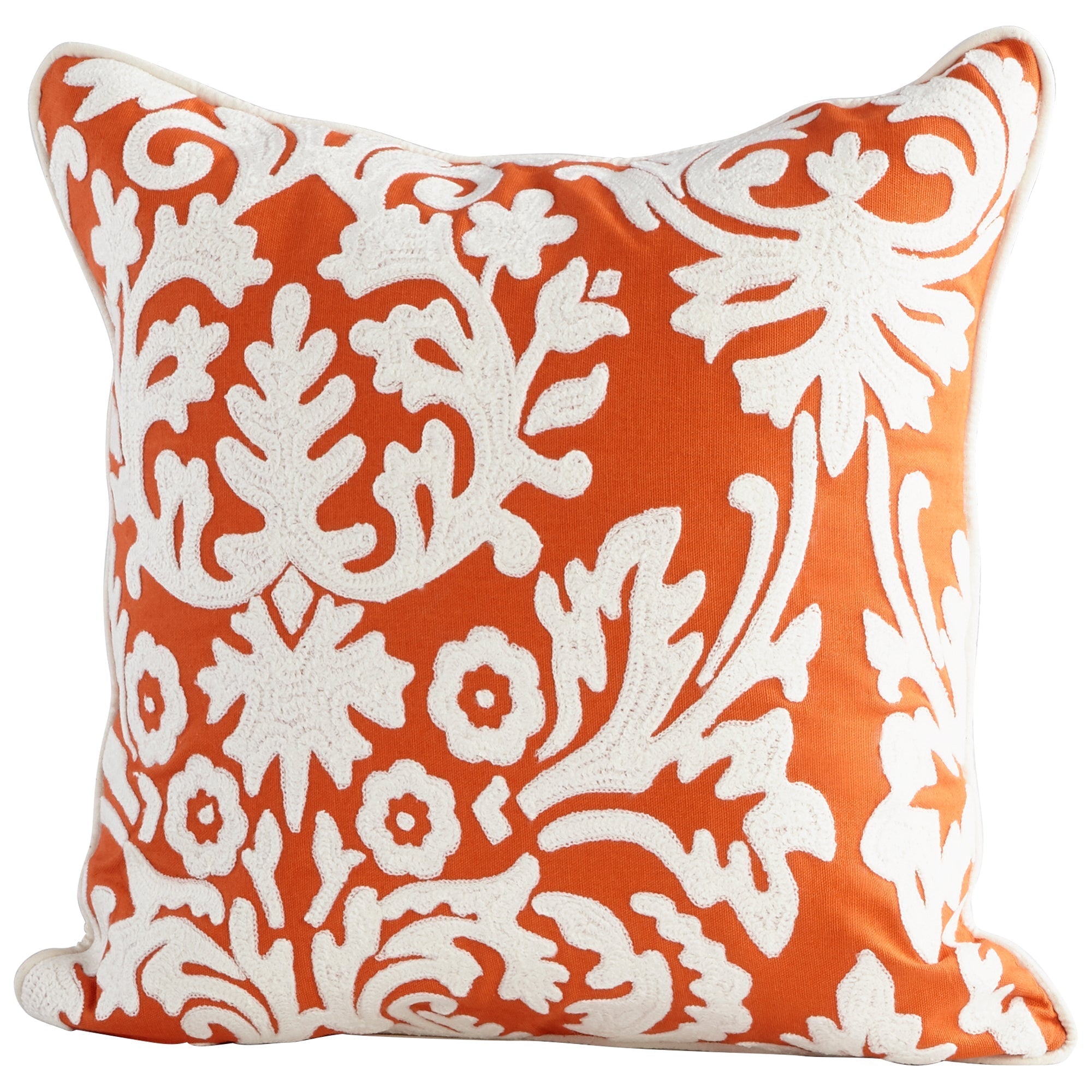 Cyan Design 09396 18x18 Inch Orange Decorative Pillow Cover - Perfect for Sofa, Bedroom & Living Room Accents