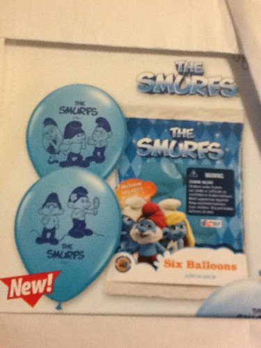 The Smurfs 2 Party Supplies - 12 Inch Latex Balloons (Pack of 6) - Perfect for Birthday Parties, Baby Showers & Themed Events