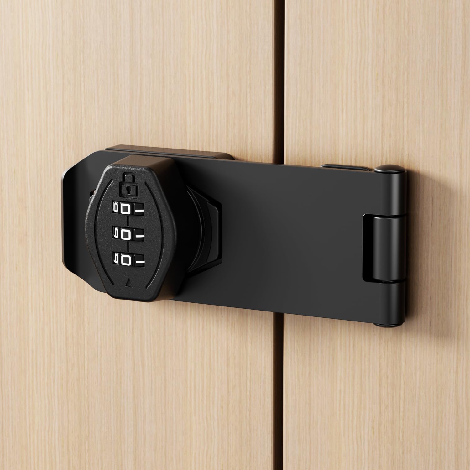ETEKJOY 3-Digit Combination Cabinet Lock - Keyless Password Security Hasp Latch for Drawers, Cupboards & Wooden Cabinets (4 inch, Black) | Perfect for Home, Office & School Storage Security