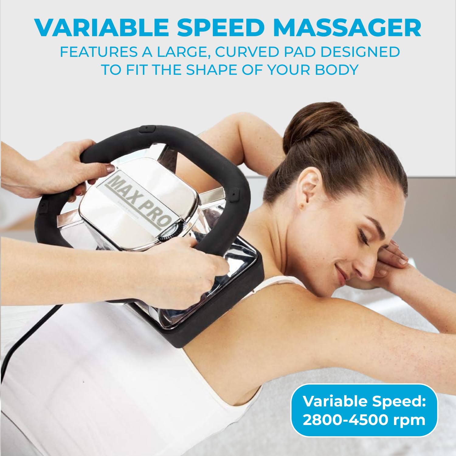 Daiwa Felicity Max Pro Chiropractic Massager - Handheld Deep Tissue Massager with Large Vibrating Pad, 5 Variable Speed Settings for Back, Neck & Muscle Pain Relief - Perfect for Home Use, Office Relaxation & Post-Workout Recovery