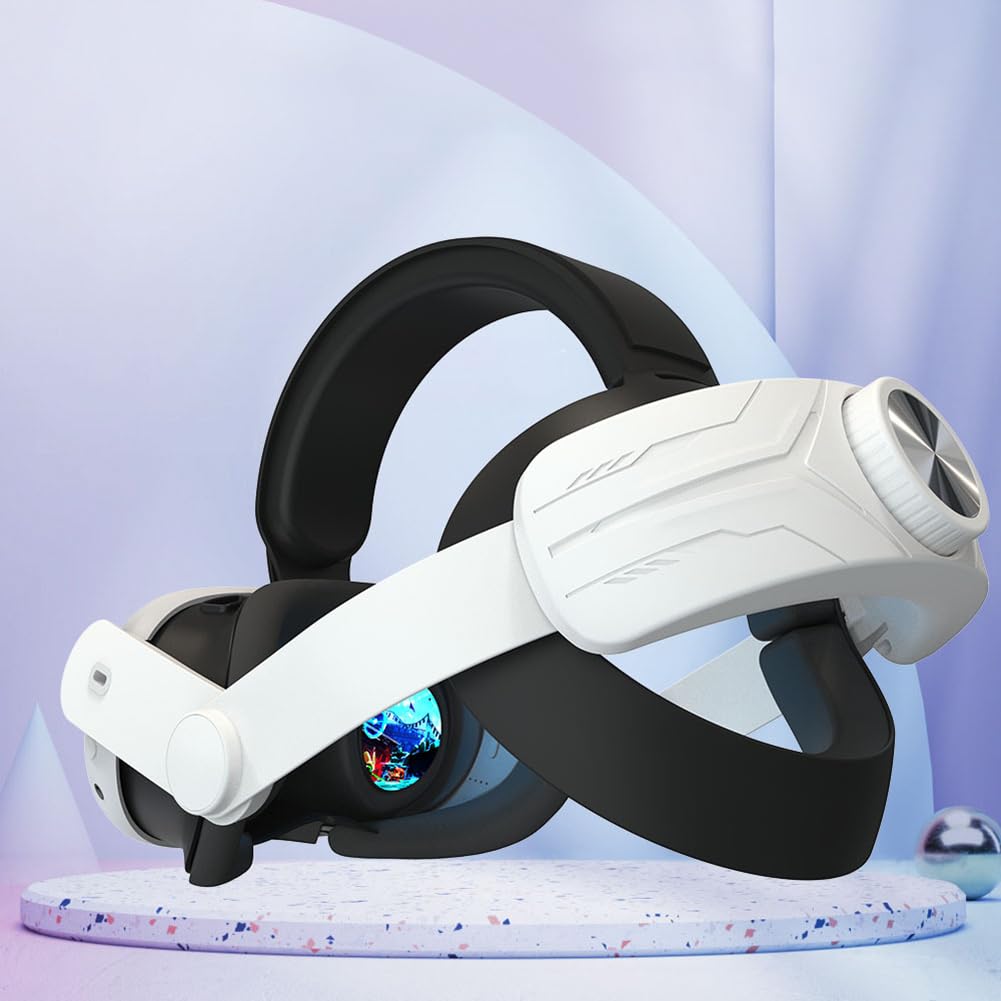 Meta Quest 3 Head Strap - Adjustable Comfortable VR Headband with PU Sponge Pad | Ergonomic Design Reduces Face Pressure | Perfect for Gaming, VR Experiences & Extended Play Sessions
