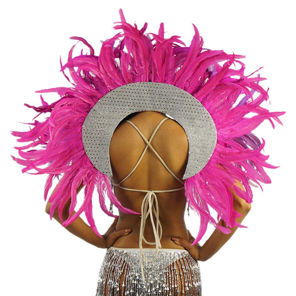 ZUCKER Feather Carnival Costume Samba Backpack for Adults - Brazilian Dance Costume Accessory, Festival Outfit & Halloween Cosplay - Perfect for Carnival Parties, Samba Performances and Costume Events