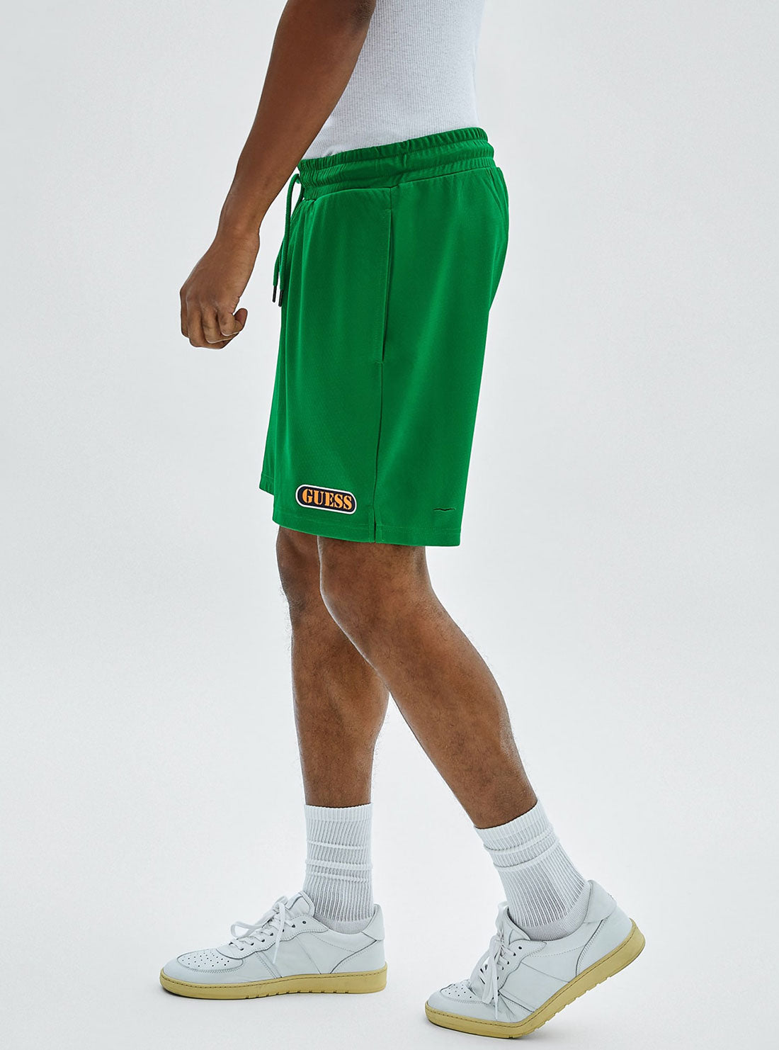 Guess Originals Green Sonic Mesh Shorts for Men - Comfortable Athletic Running Shorts with Breathable Fabric - Perfect for Gym, Workout, and Casual Wear