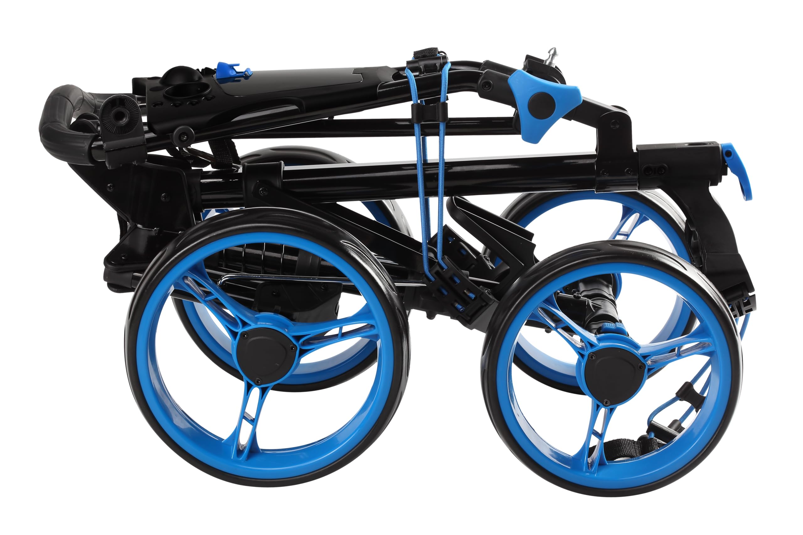 4 Wheel Folding Golf Push Cart with Foot Brake - 1-Second Quick Open & Close, Adjustable Handle, Lightweight Aluminum Frame, Ball-Bearing Wheels & Umbrella Holder - Perfect for Golfers, Seniors & Walking Golf Enthusiasts on the Course