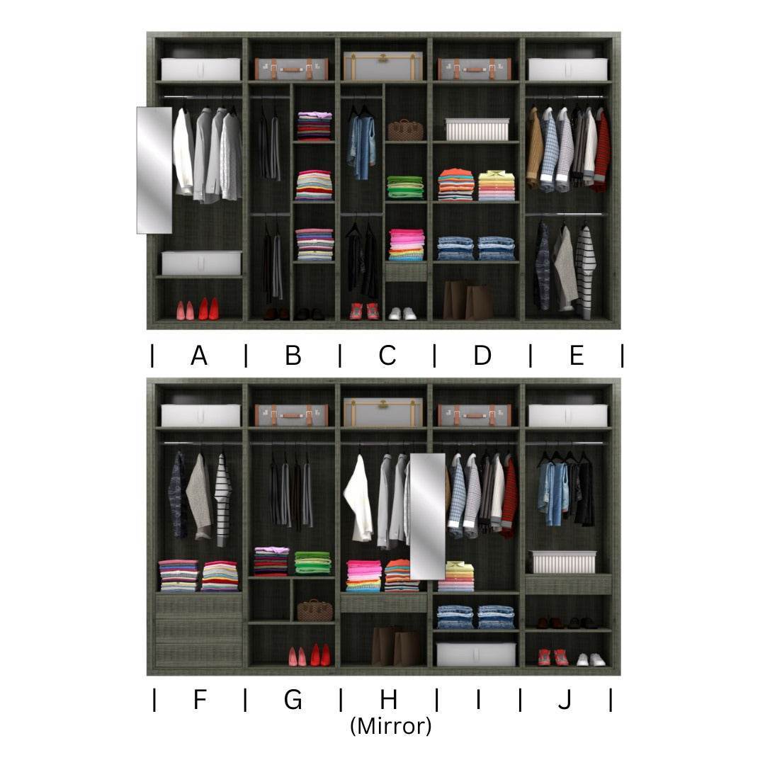 Modolva Modular Wardrobe W09 - Customizable Closet Organizer System for Bedroom, Walk-in Closet & Dorm Room Storage Solutions