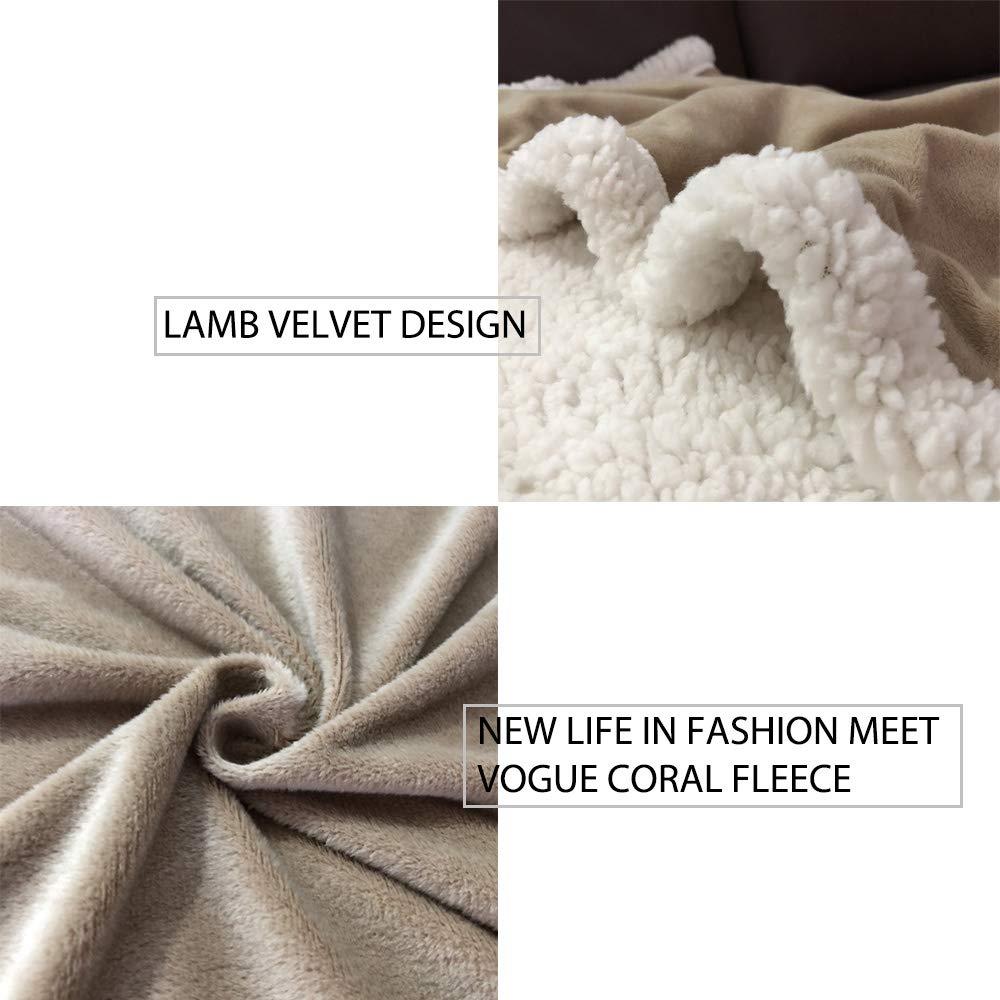 Sherpa Fleece Blanket - Soft Cozy Luxury Reversible Plush Throw 50