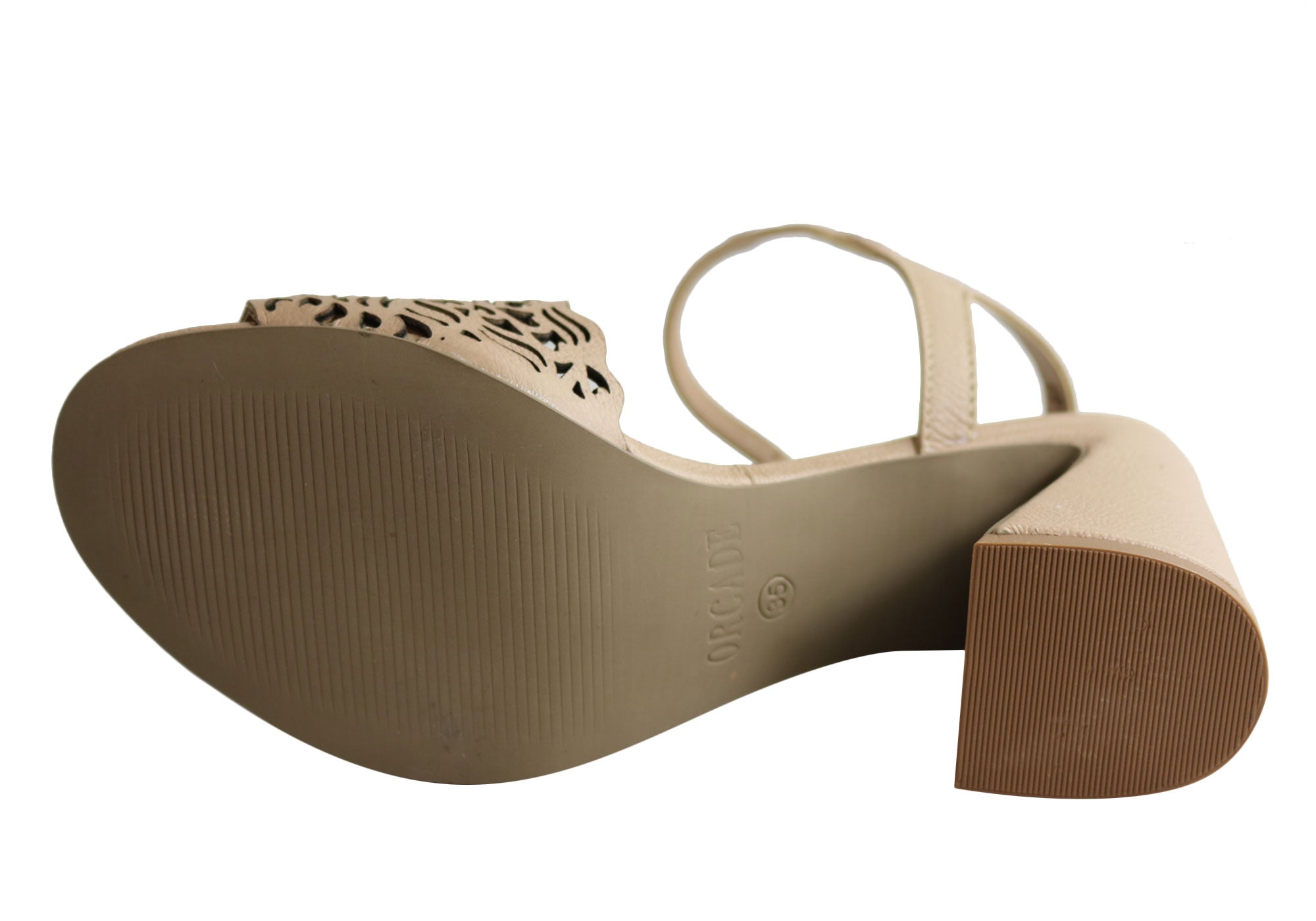 Orcade Mena Women's Fashion Leather High Heel Sandals - Made in Brazil - Perfect for Parties, Weddings & Evening Events
