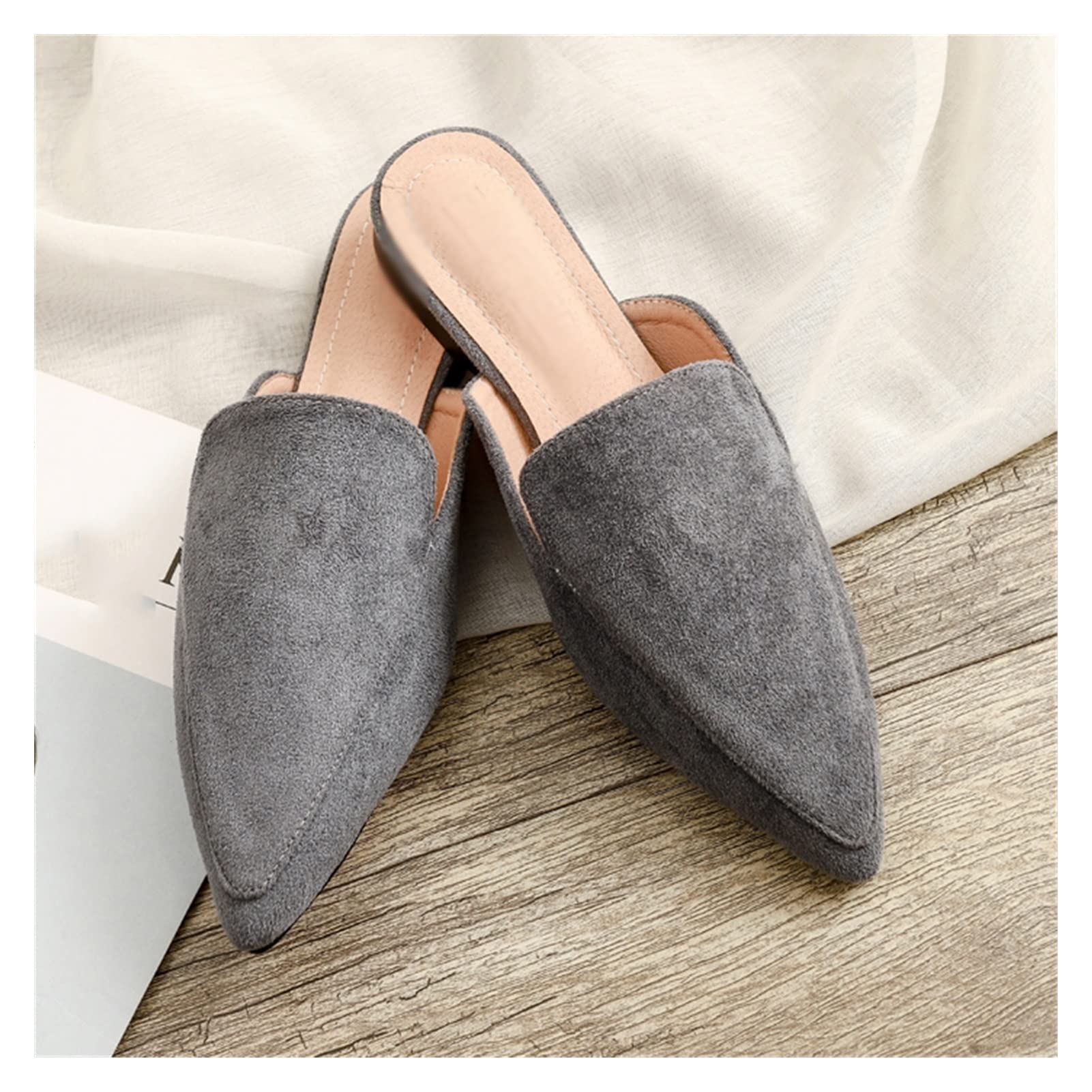 JSJFXZ Women's Comfortable Slip-On Mules - Breathable Ballet Flats for Casual Wear (Color: A, Size 37) - Perfect for Home, Office & Travel