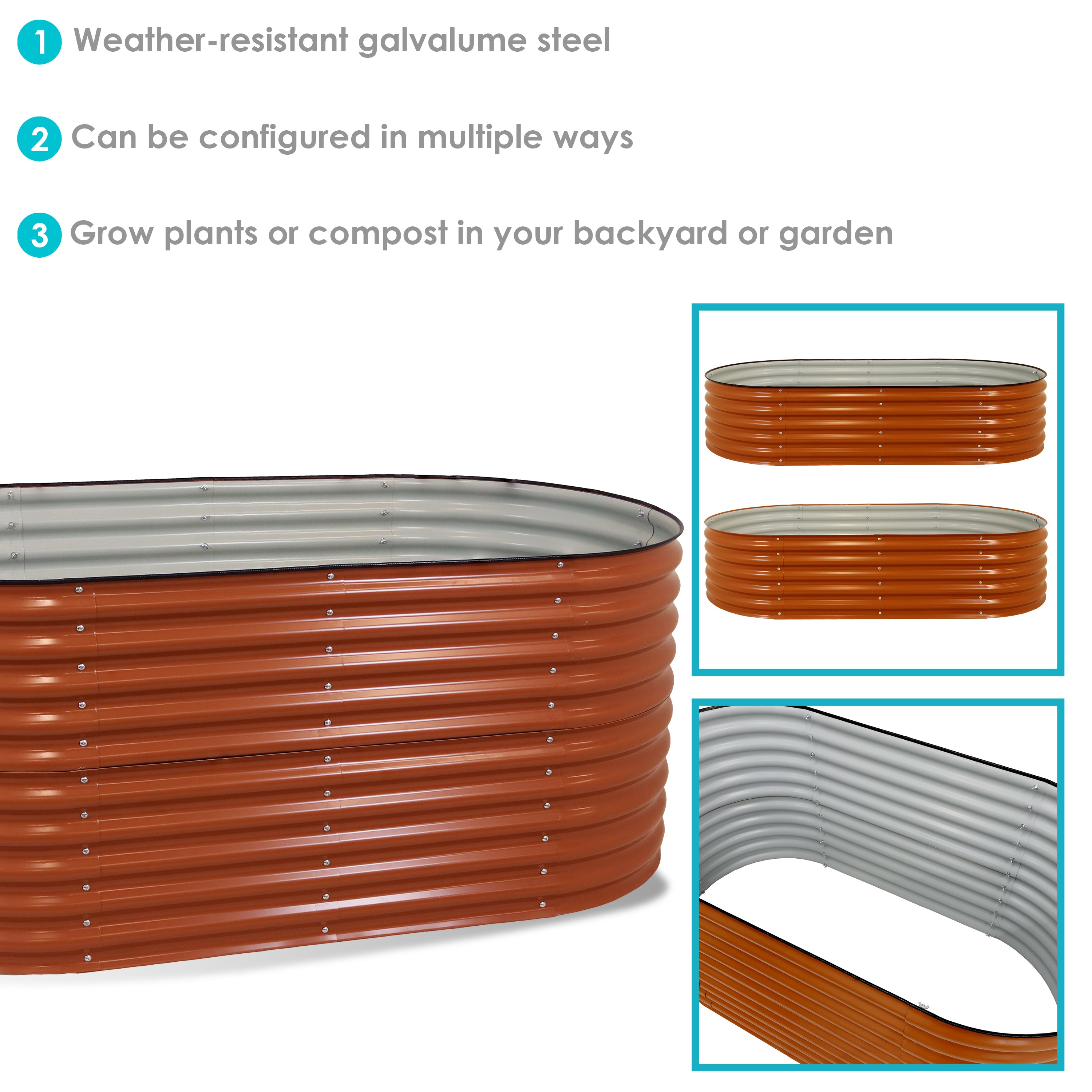 Stackable Galvalume Steel Raised Garden Bed Kit - 79