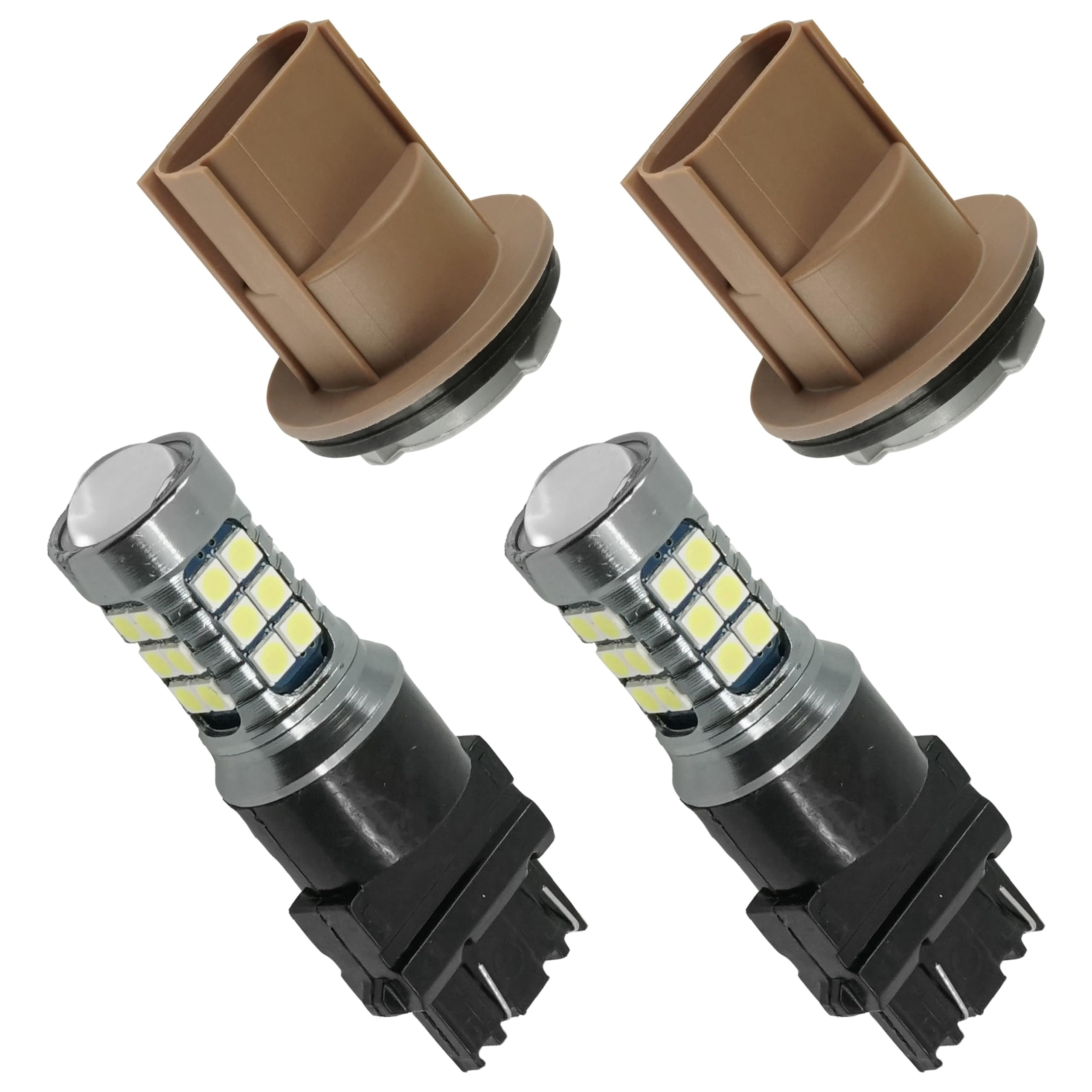 Caltric 2-Pack LED Tail Light Bulb & Socket Replacement for Polaris RZR 800 / S 800/4 800 (2009-2014 Models) - Waterproof Off-Road ATV Accessories for Night Riding & Trail Adventures