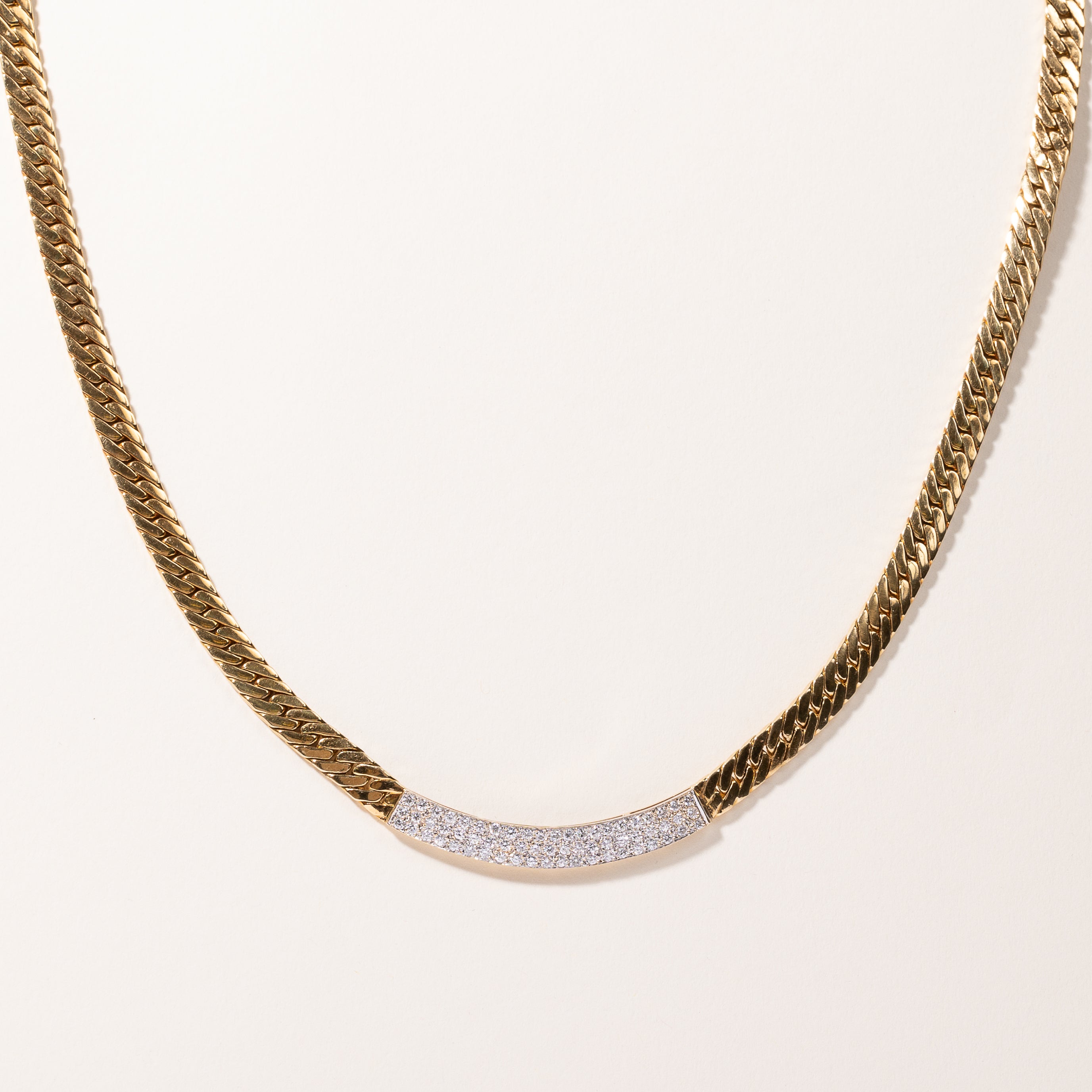 18K Yellow Gold Diamond Cuban Link Necklace for Men - 1.89ctw Total Weight - 16 Inch Chain Length - Perfect for Gifts, Weddings & Special Occasions