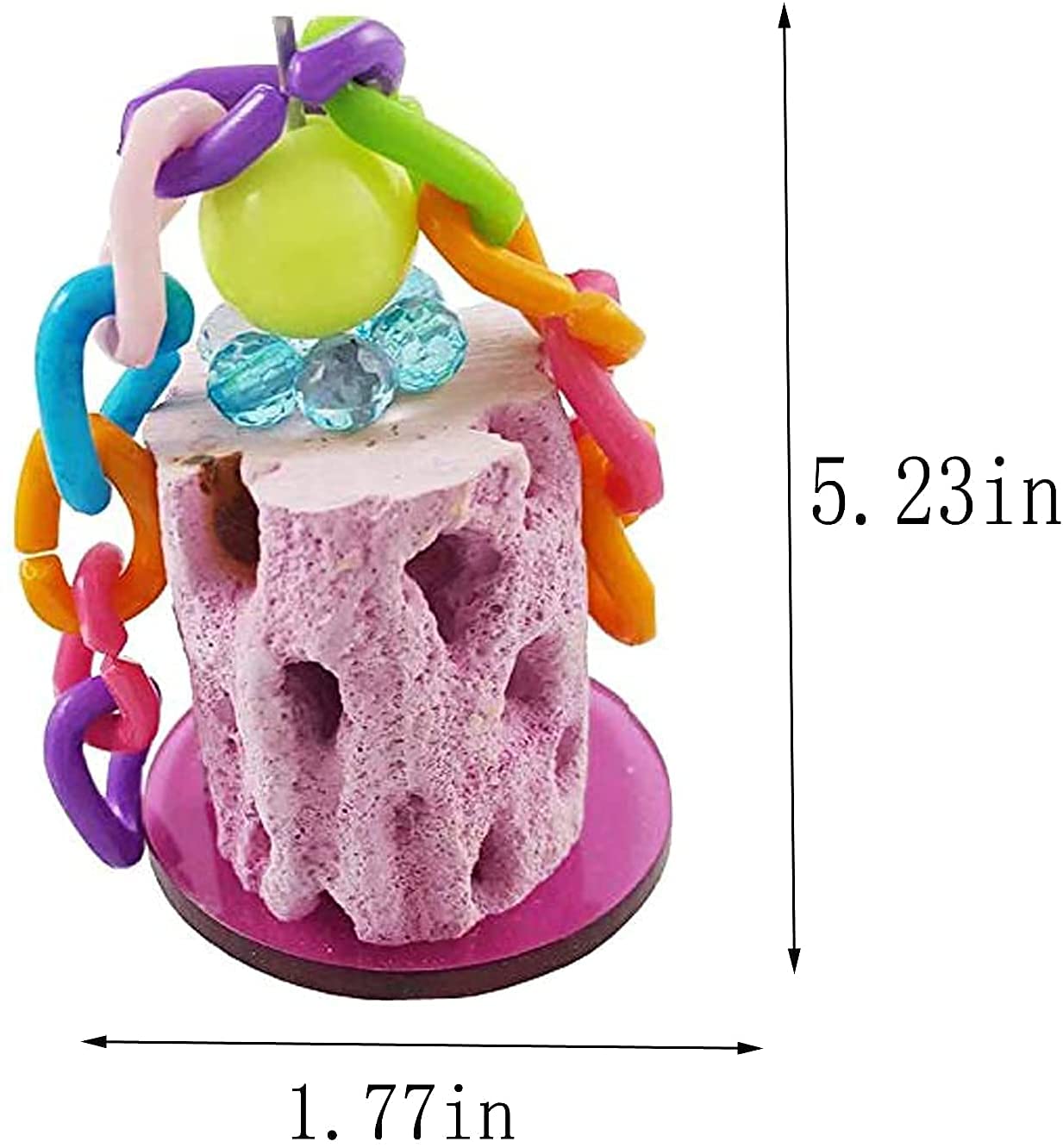 2Pcs Parrot Grinding Stone Chew Toys - Natural Tree Root Design Teeth Cleaning Chewing Stone for Birds & Small Pets (Budgie, Parakeet, Rabbit, Squirrel, Hamster) - Promotes Dental Health & Prevents Boredom