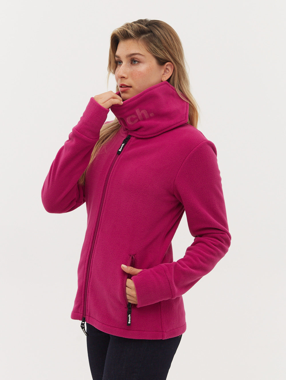 Microfleece Wrap Neck Zip Up Jacket for Women - Cozy Winter Outerwear for Hiking, Camping & Outdoor Activities