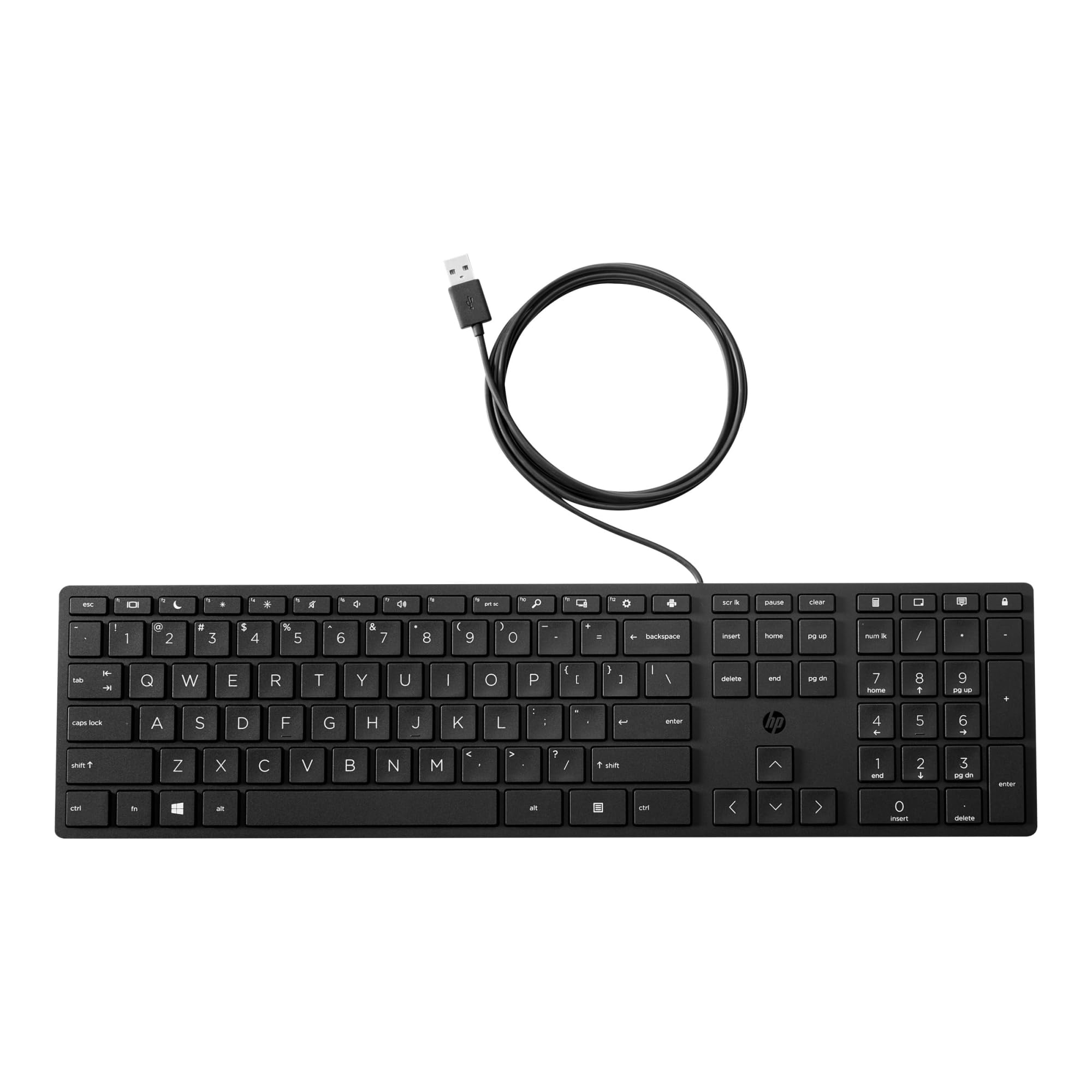 HP 320K Wired Keyboard - Compact & Durable for Office/Home Use