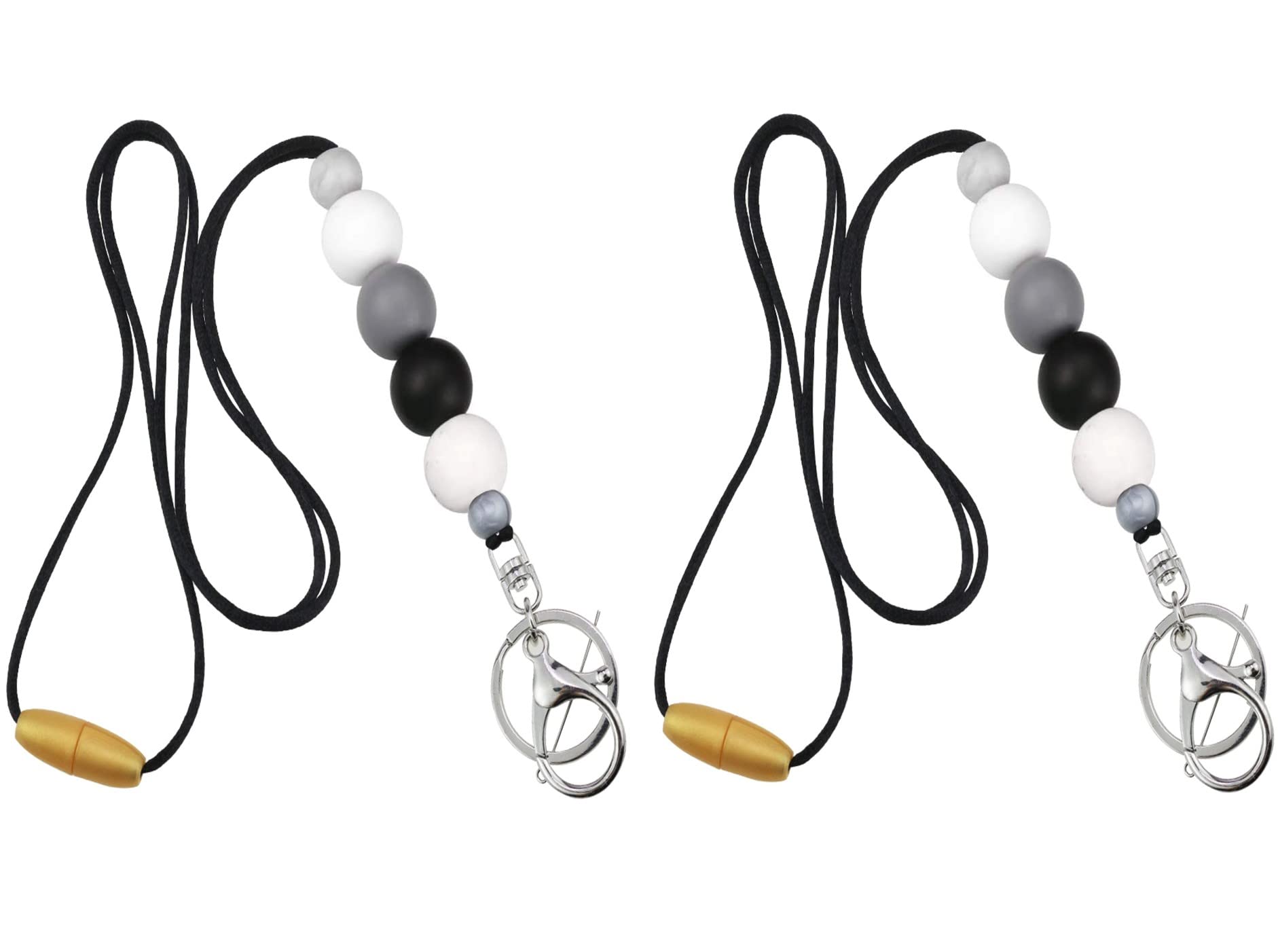 Aslana Silicone Beaded Lanyard for Keys & ID Badges - Breakaway Safety Design for Work & Events