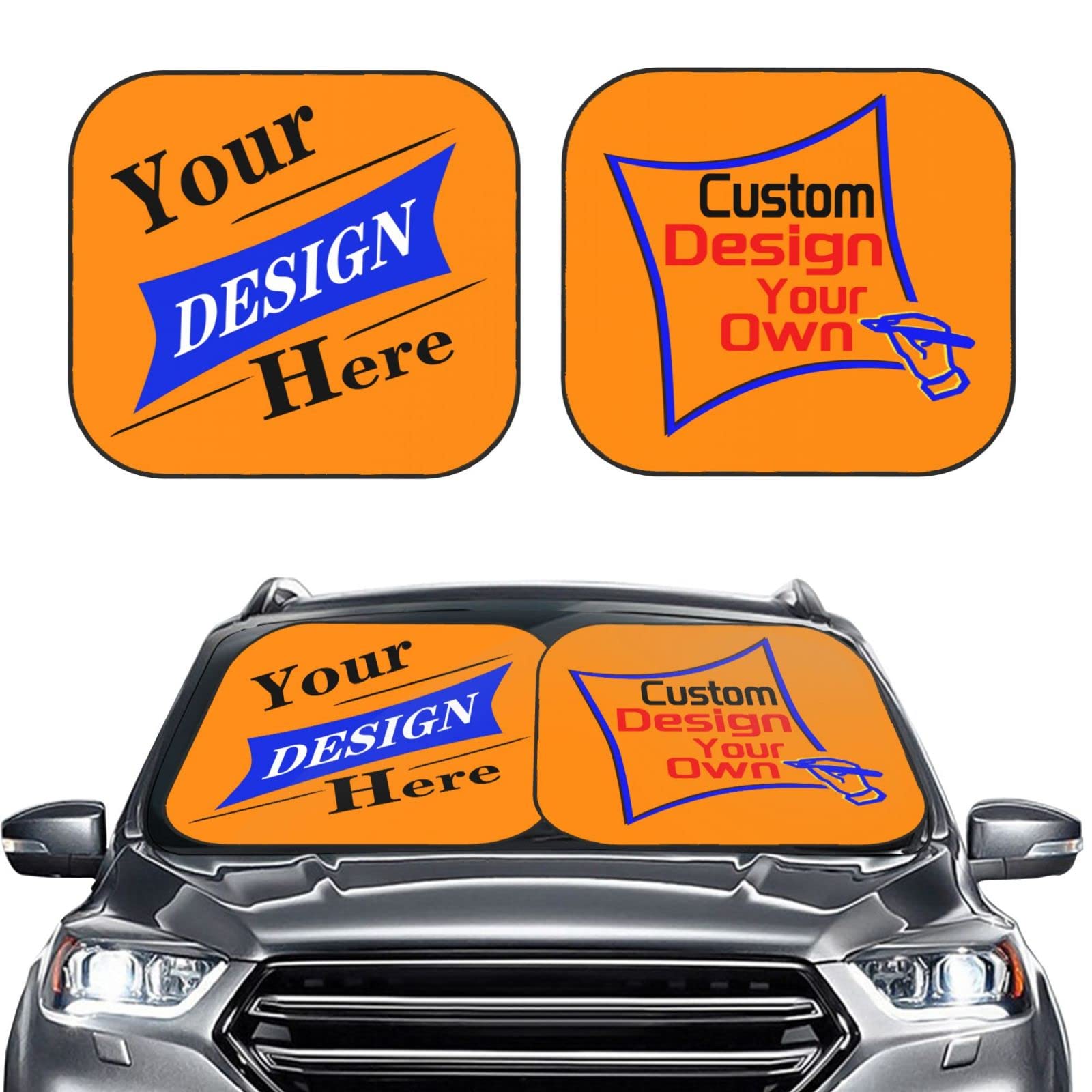 Custom Personalized Car Sun Visor - Foldable Windshield Sunshade for Cars, Trucks & SUVs | Perfect Gift for Drivers | Use for Sun Protection & Temperature Control While Parked