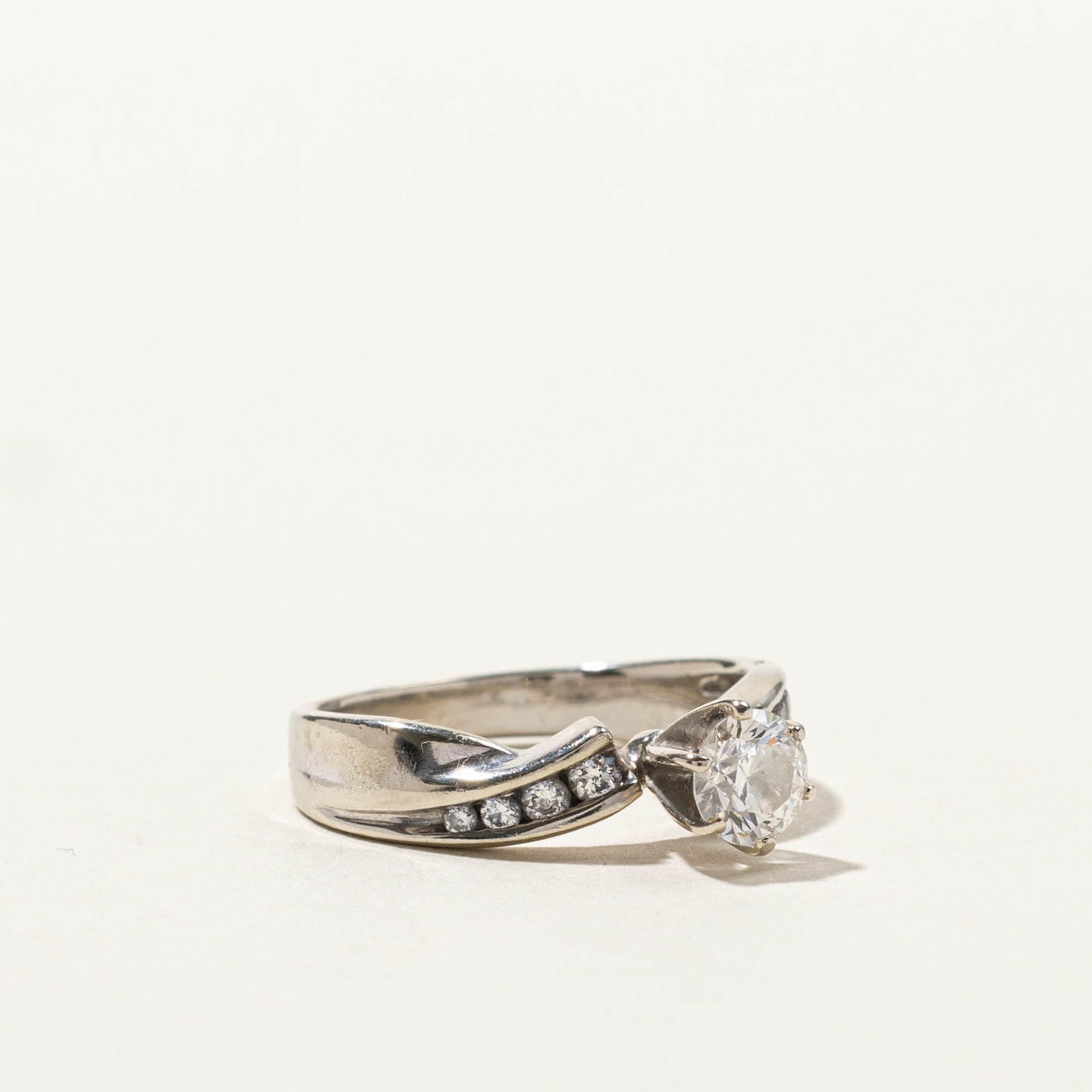 0.72ctw Solitaire Diamond Ring with Accent Stones - Size 6 | Elegant Engagement & Wedding Jewelry for Women | Perfect for Proposals, Anniversaries & Special Occasions