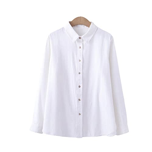 Women's Cotton Long Sleeve Blouse - Office Work Shirt & Casual Autumn Top for Women | Professional & Everyday Wear