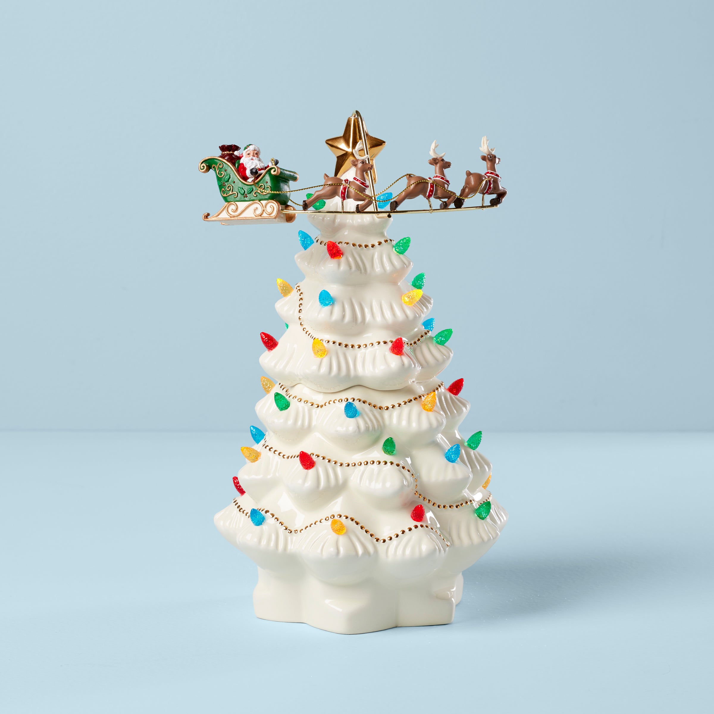 Christmas Tree with Santa Ornament - Festive Holiday Decor for Home, Office & Party | Treasured Traditions