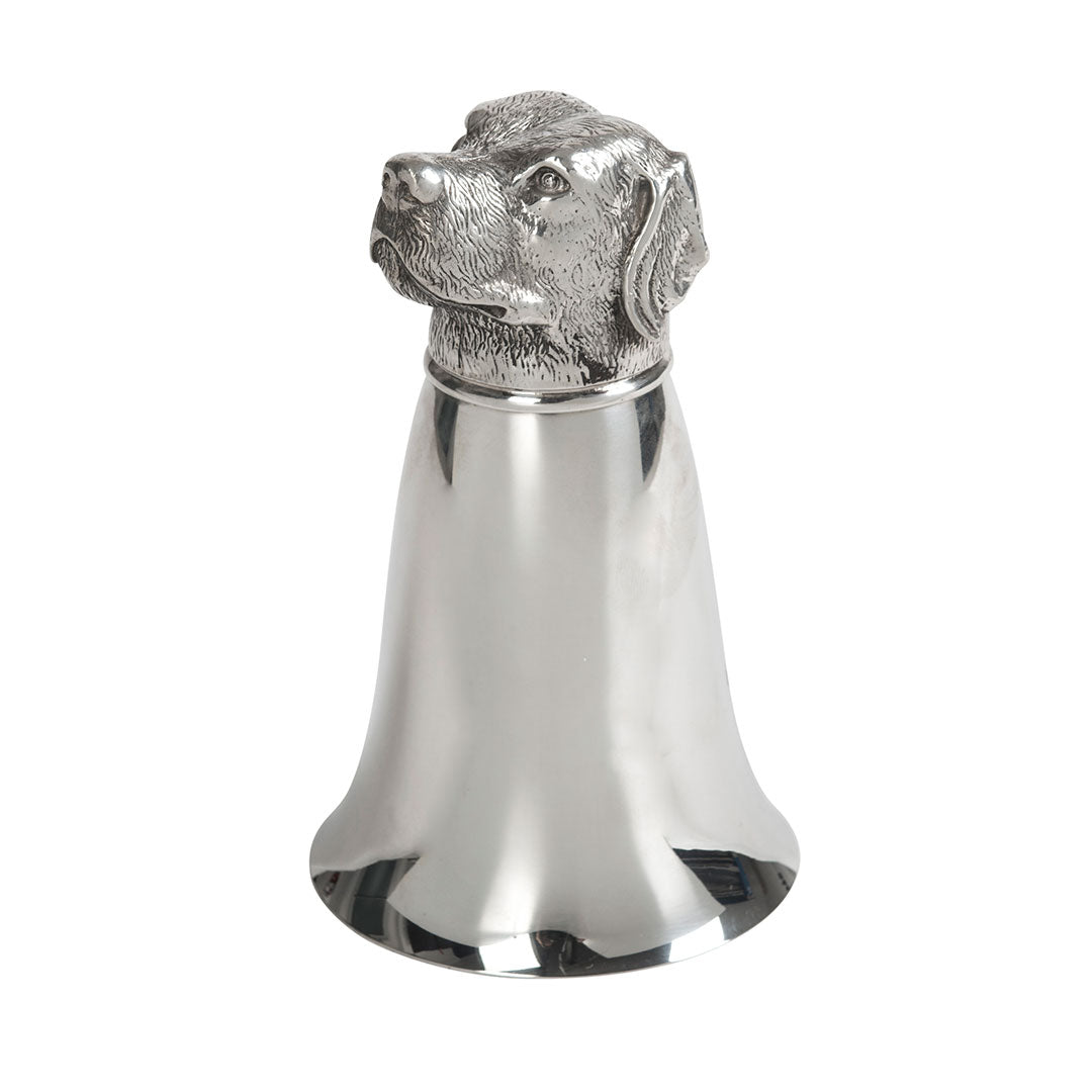 8oz Pewter Lab Stirrup Cup - Elegant Drinking Vessel for Horse Riders & Equestrian Events - Perfect for Fox Hunting, Polo Matches & Outdoor Adventures