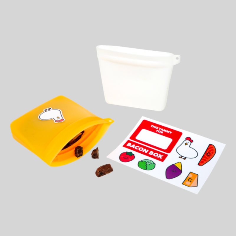 Premium Bacon-Shaped Silicone Treat Pouch Set for Dogs - Leak-Proof, Durable & Easy to Clean - Perfect for Training, Walks & Outdoor Adventures